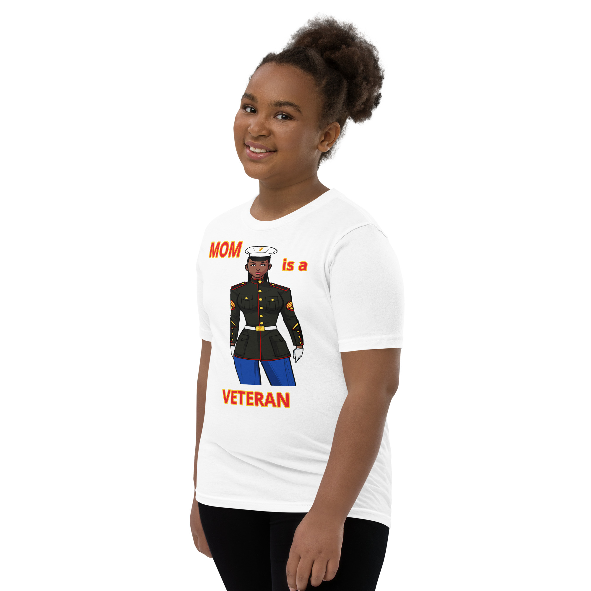 MOM IS A VETERAN TOO FIFE Youth Short Sleeve T-Shirt - Image 10