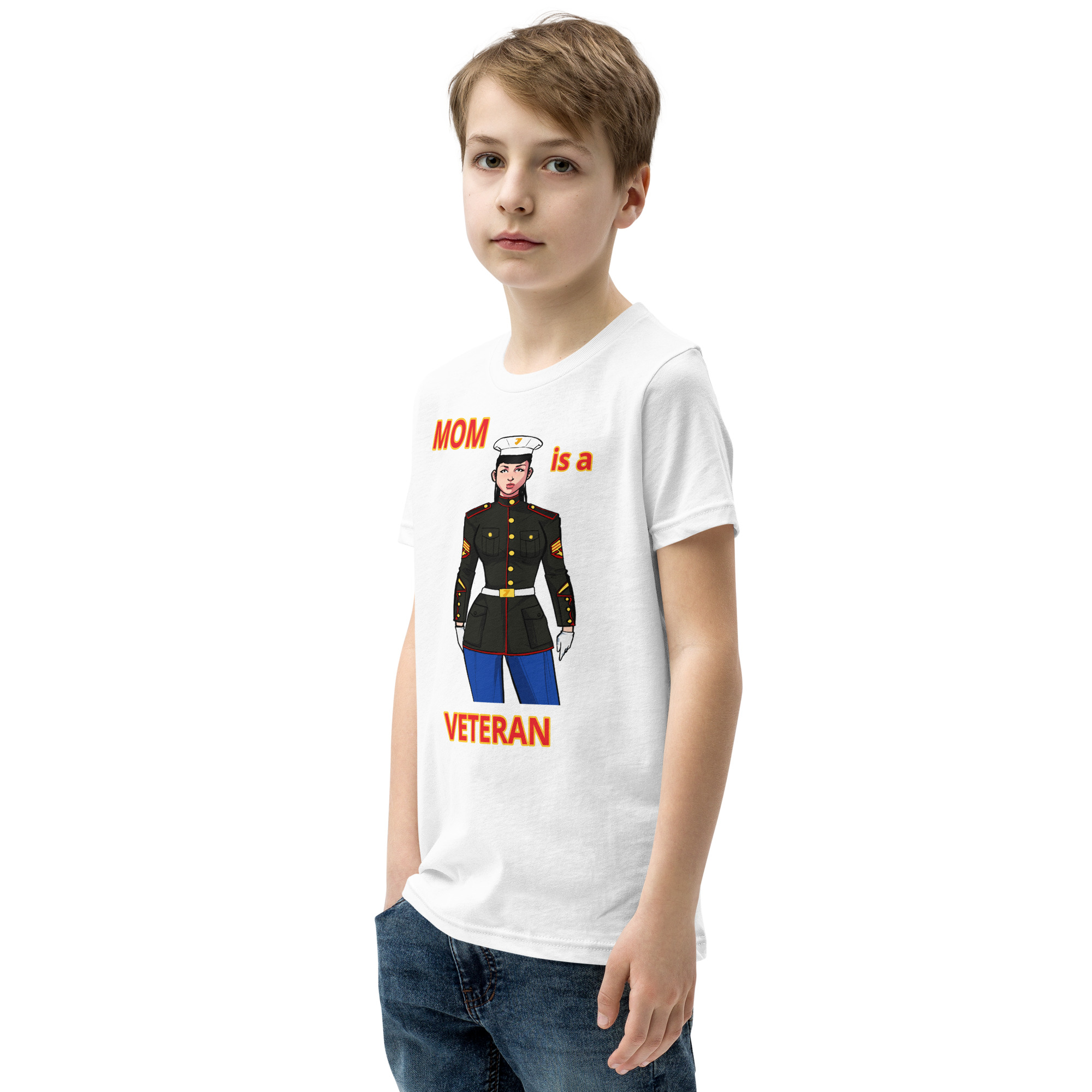 MOM IS A VETERAN TOO FIFE Youth Short Sleeve T-Shirt - Image 11