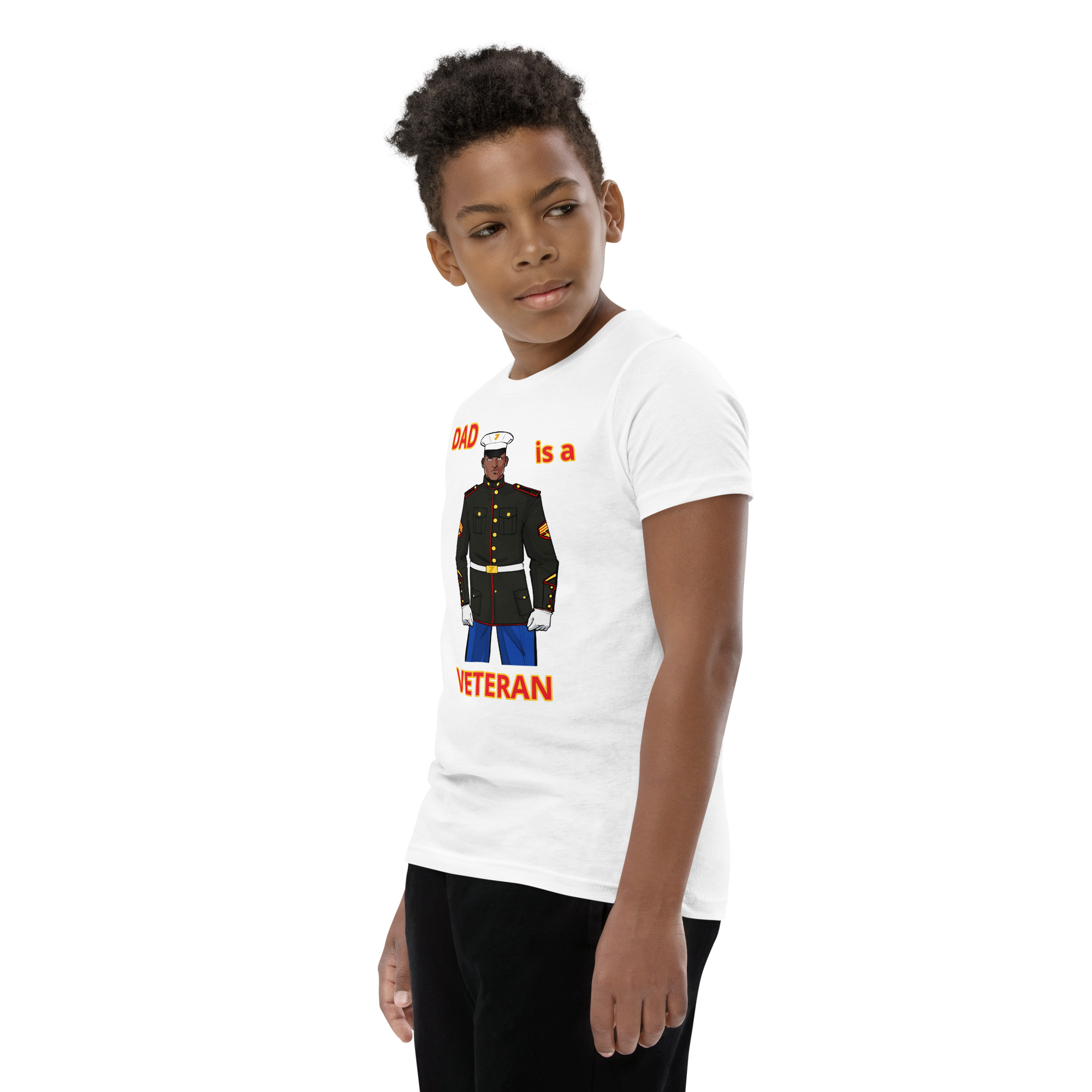 DAD IS A VETERAN TOO FIFE Youth Short Sleeve T-Shirt - Image 10