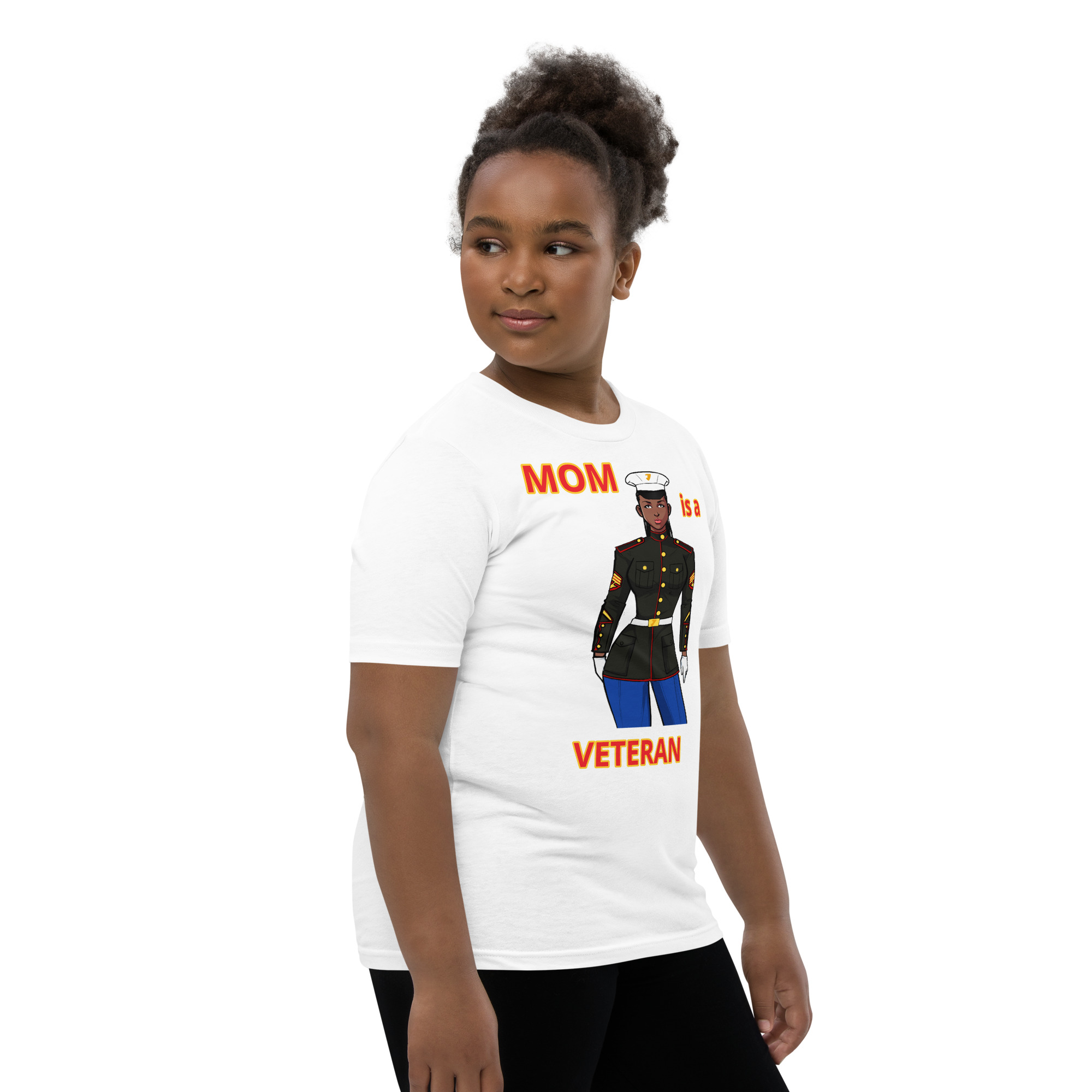 MOM IS A VETERAN TOO FIFE Youth Short Sleeve T-Shirt - Image 11