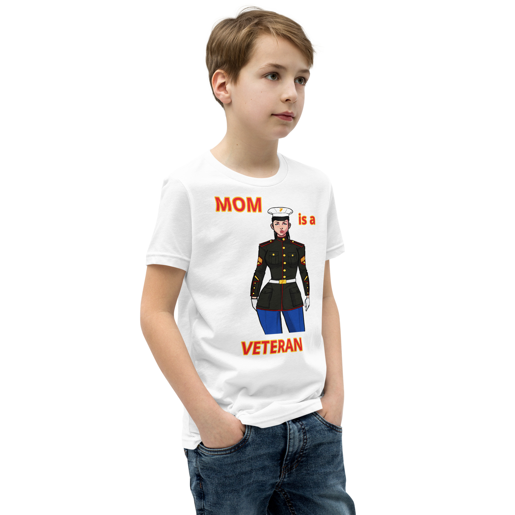MOM IS A VETERAN TOO FIFE Youth Short Sleeve T-Shirt - Image 10