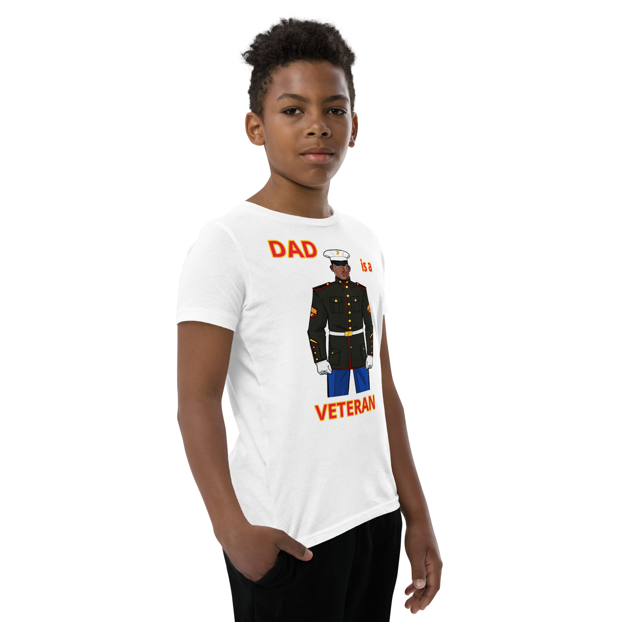 DAD IS A VETERAN TOO FIFE Youth Short Sleeve T-Shirt - Image 11