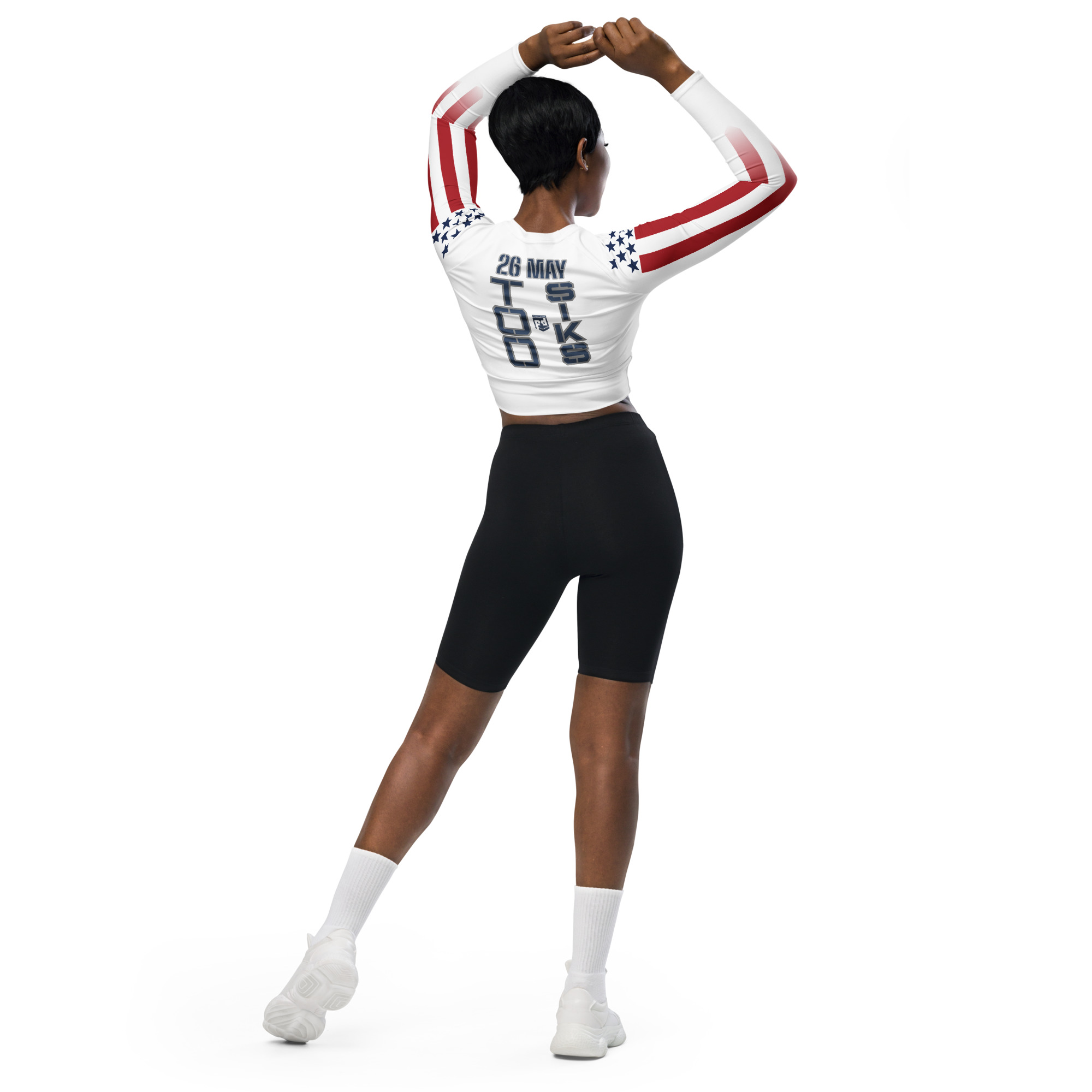 HONOR OUR FALLEN TOO SIKS Recycled Long-Sleeve Crop Top - Image 3