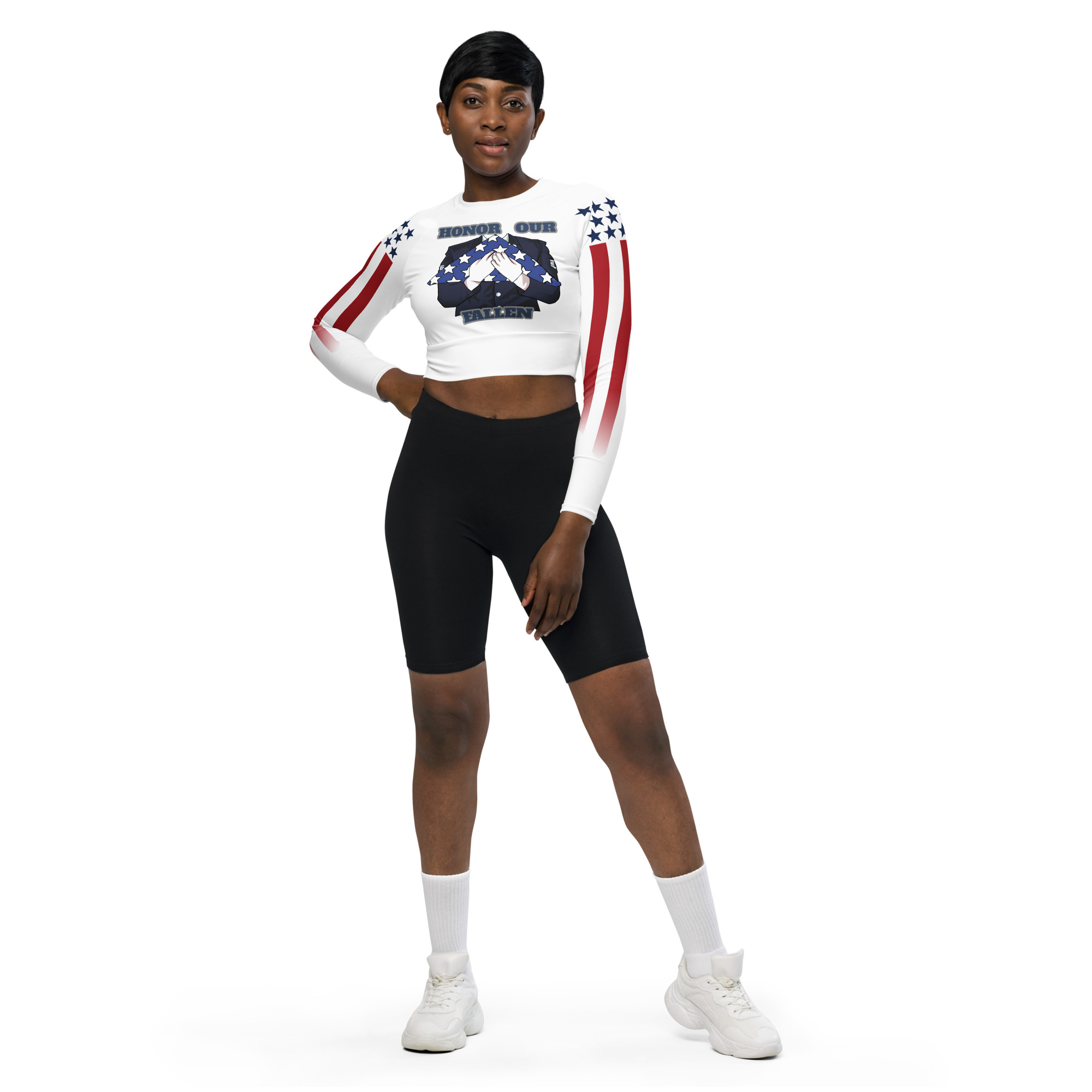 HONOR OUR FALLEN TOO SIKS Recycled Long-Sleeve Crop Top