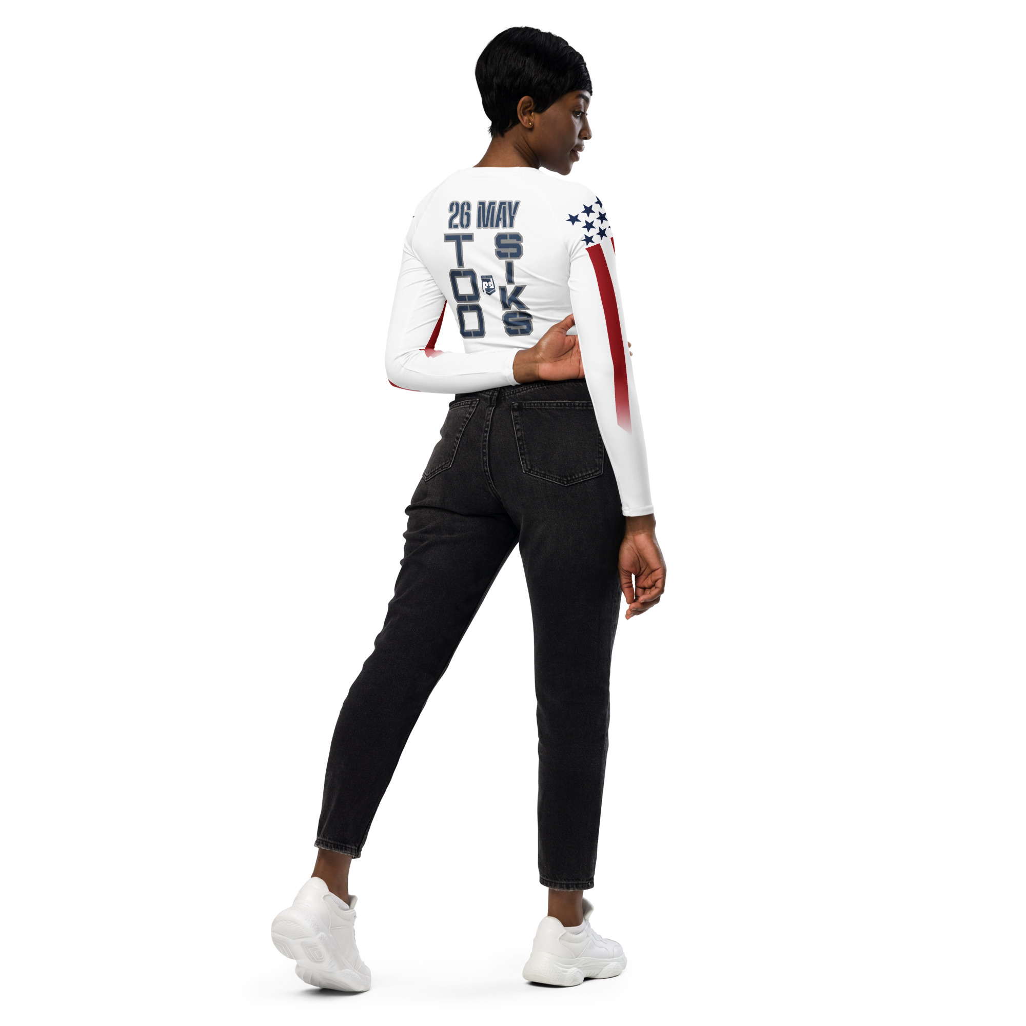 HONOR OUR FALLEN TOO SIKS Recycled Long-Sleeve Crop Top - Image 4