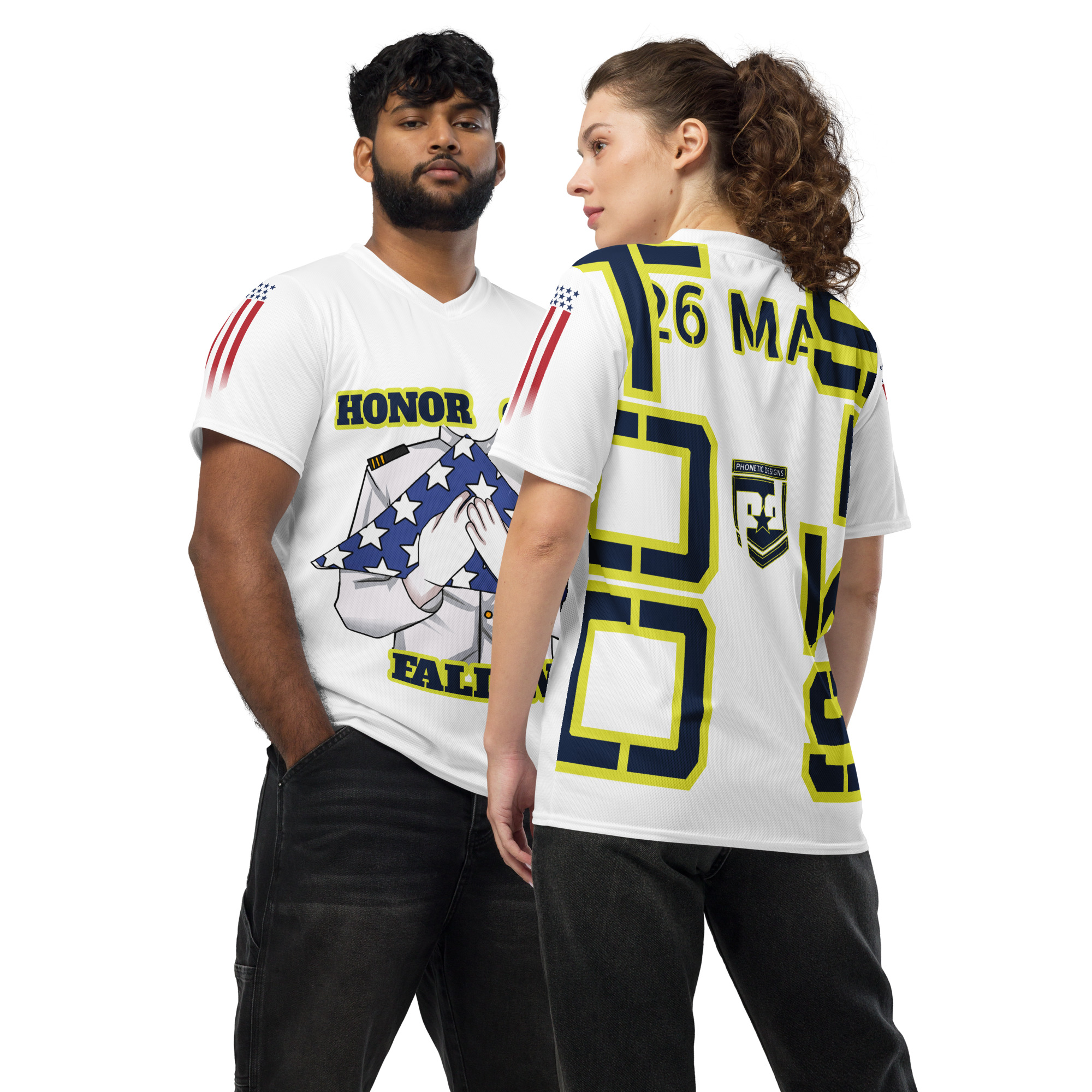 HONOR OUR FALLEN TOO SIKS Recycled Unisex Sports Jersey