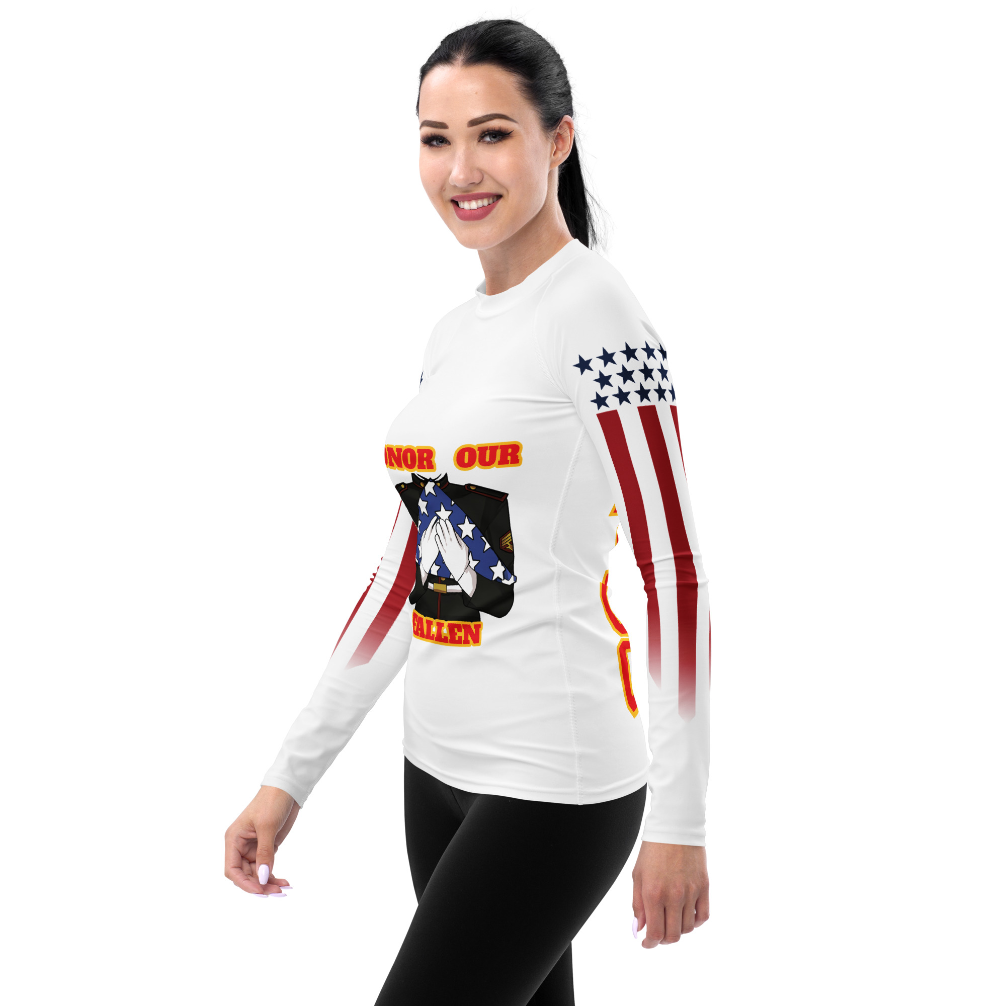 HONOR OUR FALLEN TOO SIKS Women's Rash Guard - Image 3