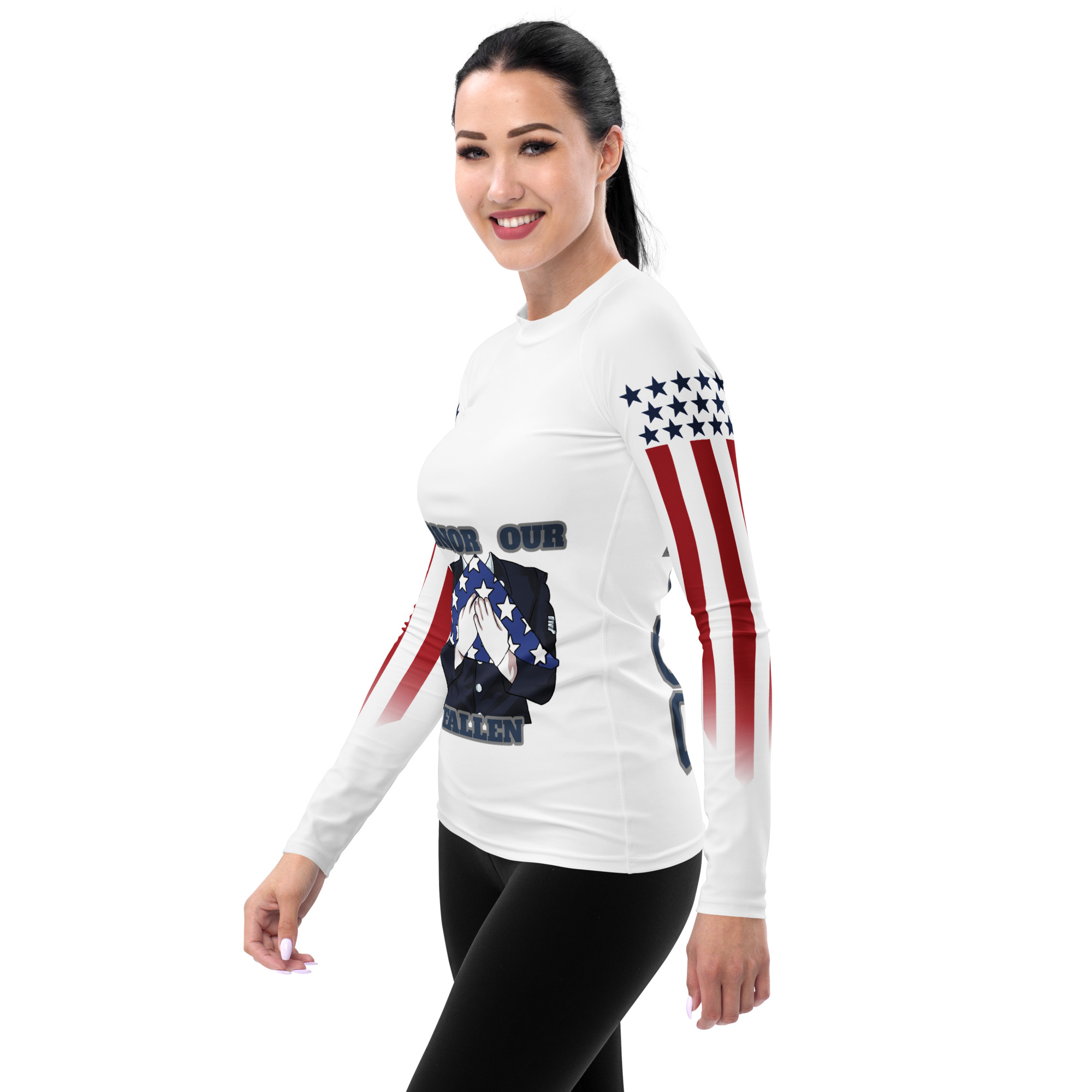 HONOR OUR FALLEN TOO SIKS Women's Rash Guard - Image 3