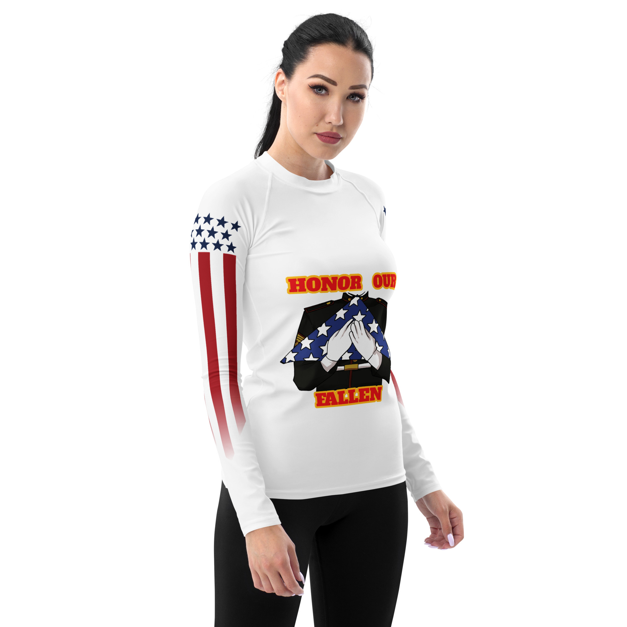 HONOR OUR FALLEN TOO SIKS Women's Rash Guard - Image 4
