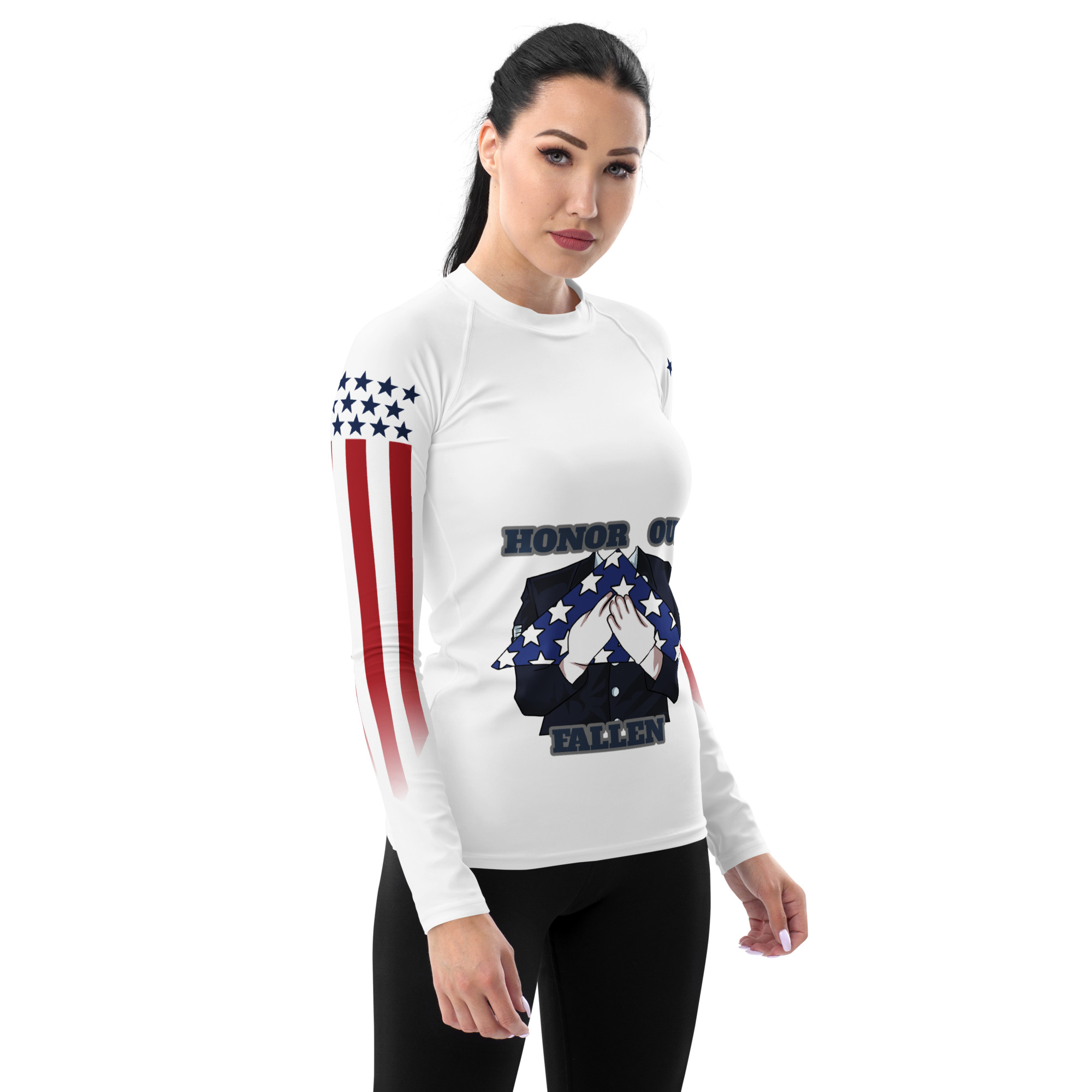 HONOR OUR FALLEN TOO SIKS Women's Rash Guard - Image 4