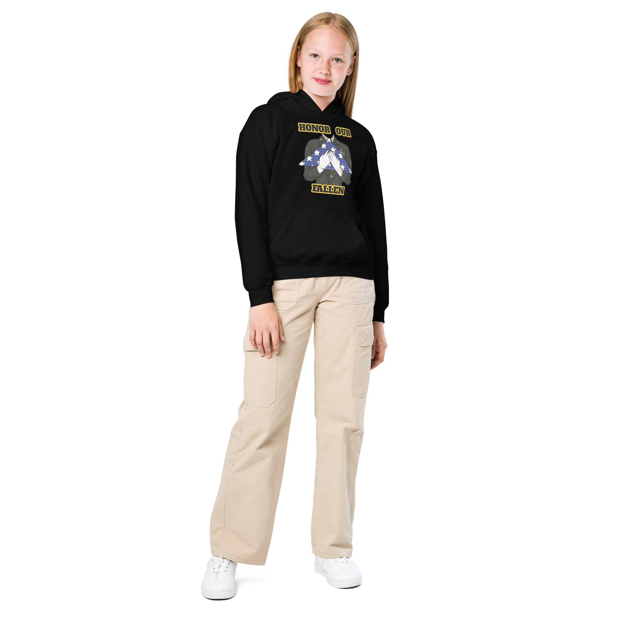 HONOR OUR FALLEN TOO SIKS Kids Fleece Hoodie