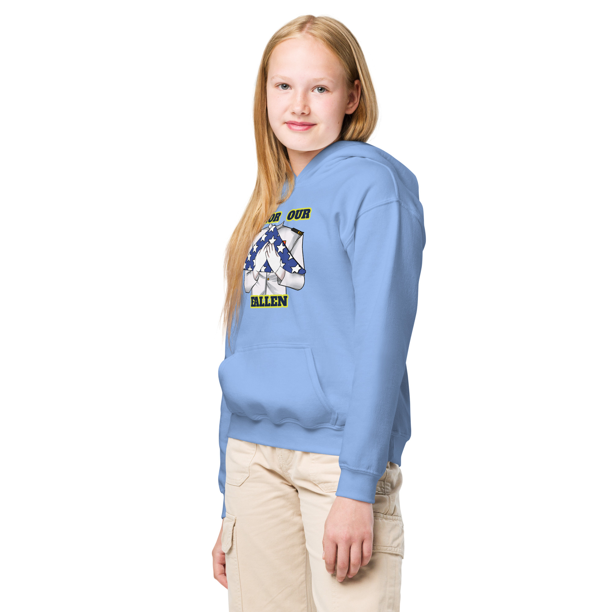 HONOR OUR FALLEN TOO SIKS Kids Fleece Hoodie - Image 18