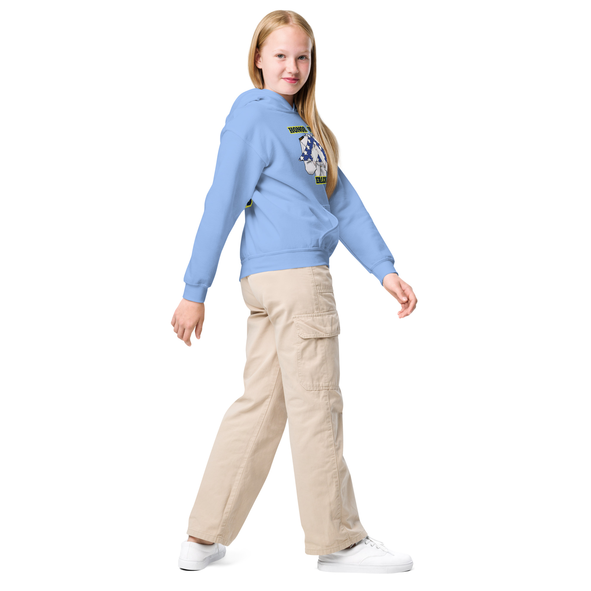 HONOR OUR FALLEN TOO SIKS Kids Fleece Hoodie - Image 19