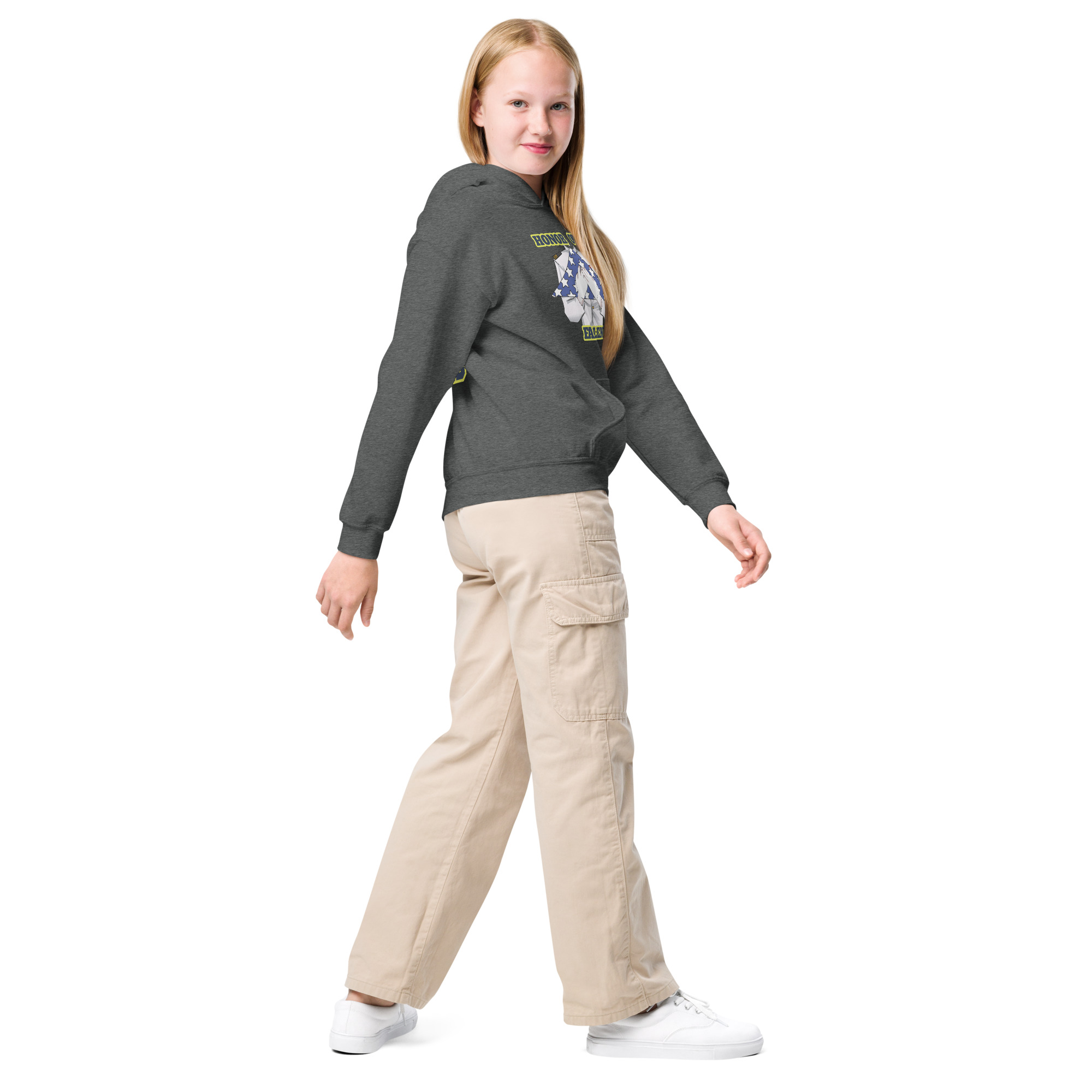 HONOR OUR FALLEN TOO SIKS Kids Fleece Hoodie - Image 11