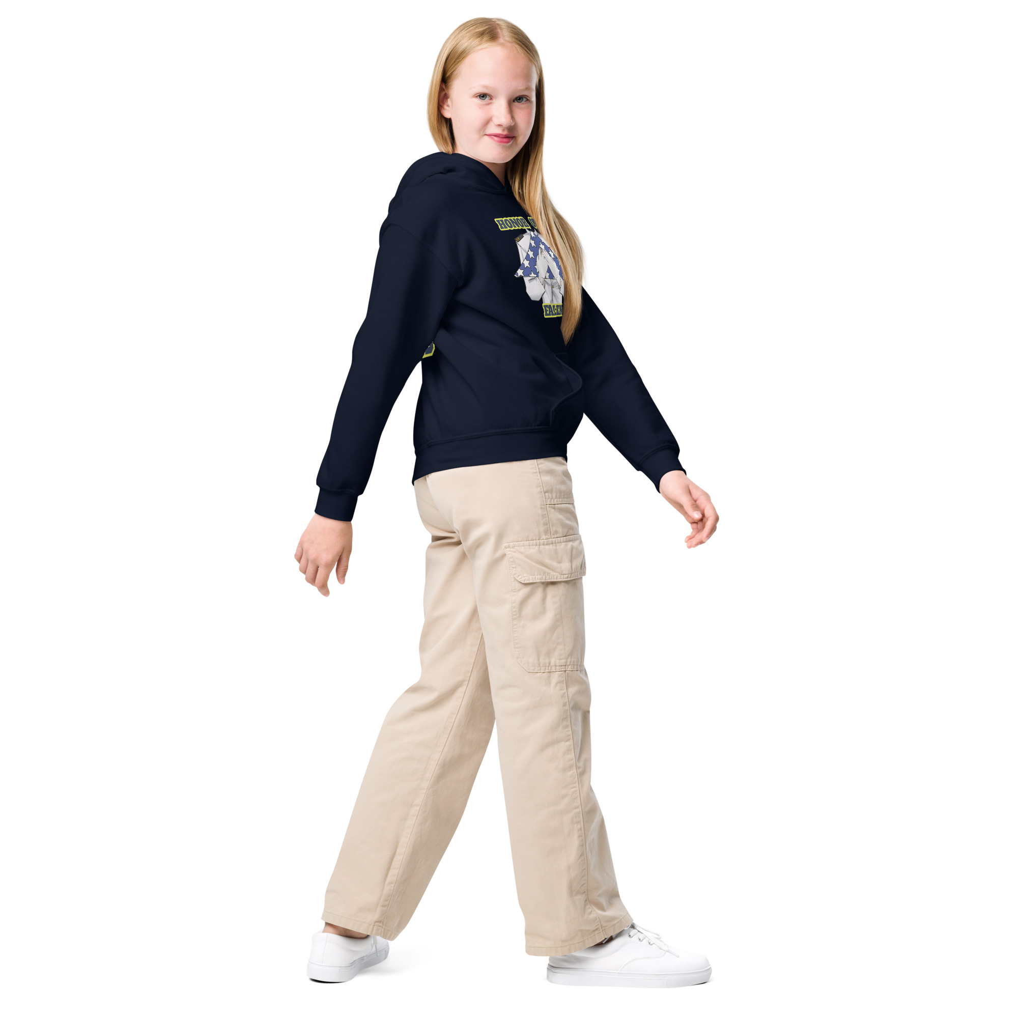 HONOR OUR FALLEN TOO SIKS Kids Fleece Hoodie - Image 7