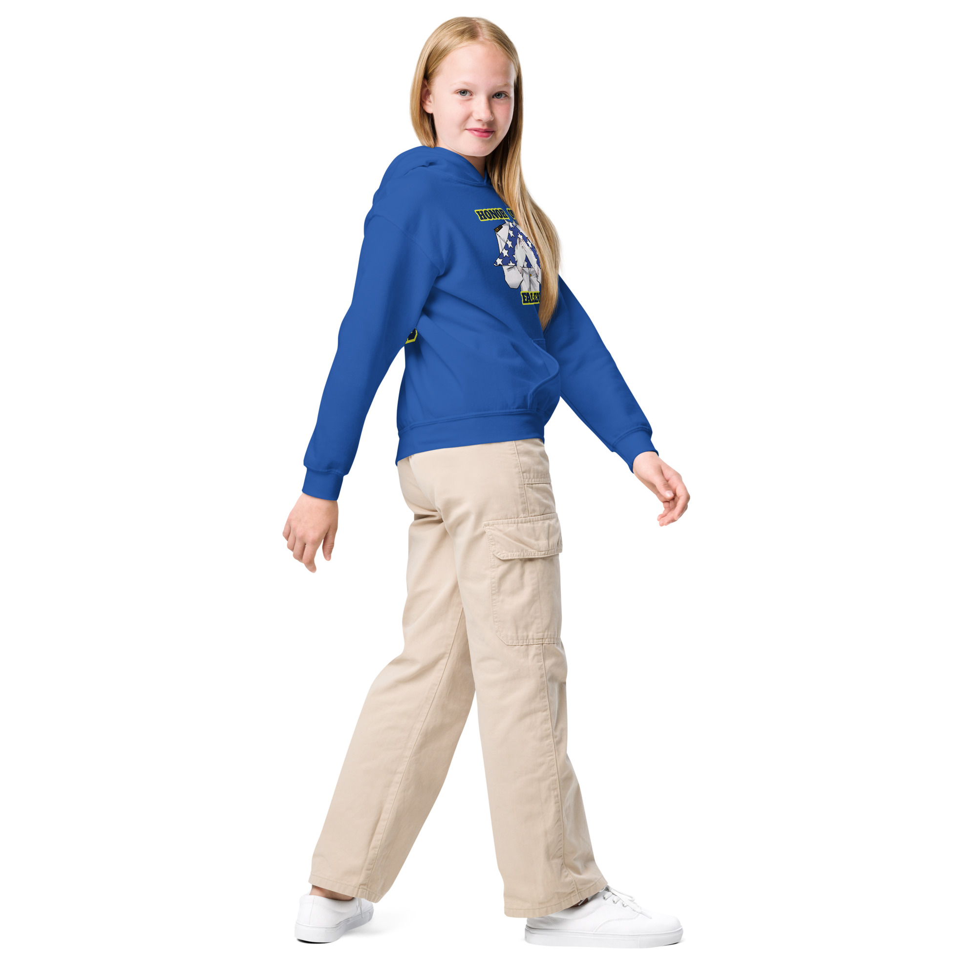 HONOR OUR FALLEN TOO SIKS Kids Fleece Hoodie - Image 15