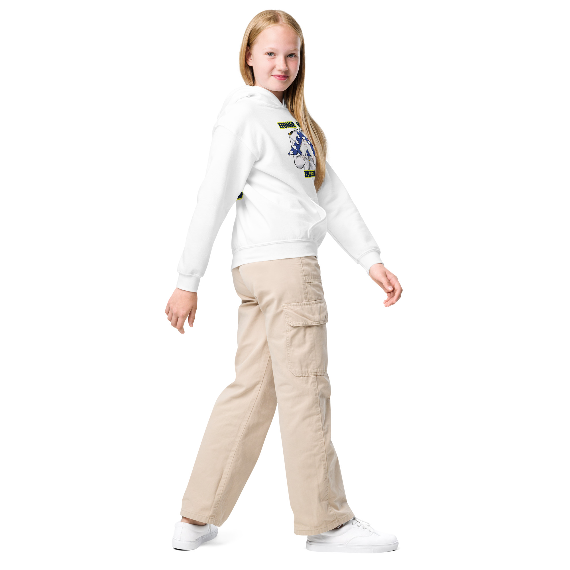 HONOR OUR FALLEN TOO SIKS Kids Fleece Hoodie - Image 27