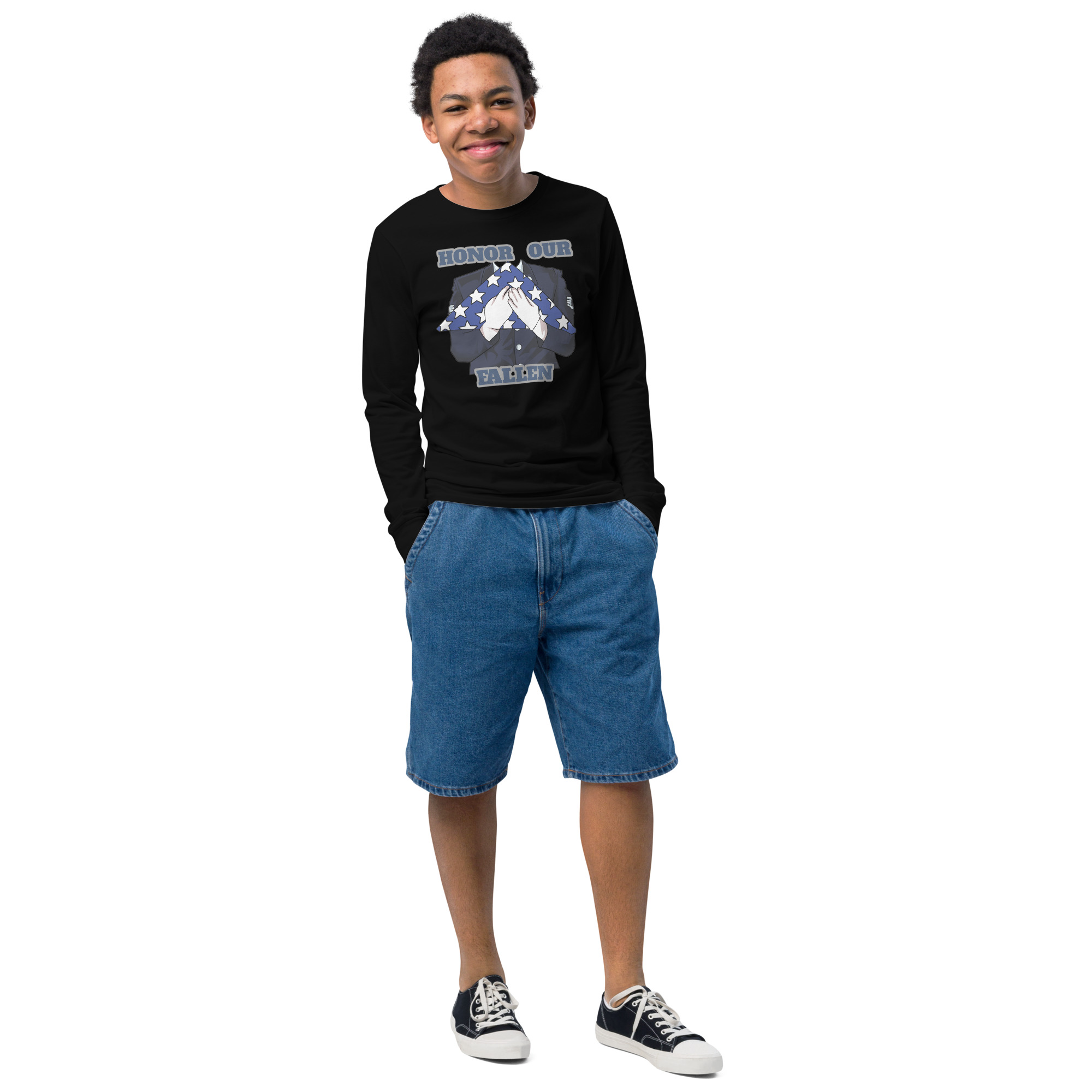 HONOR OUR FALLEN TOO SIKS Youth Long Sleeve Tee