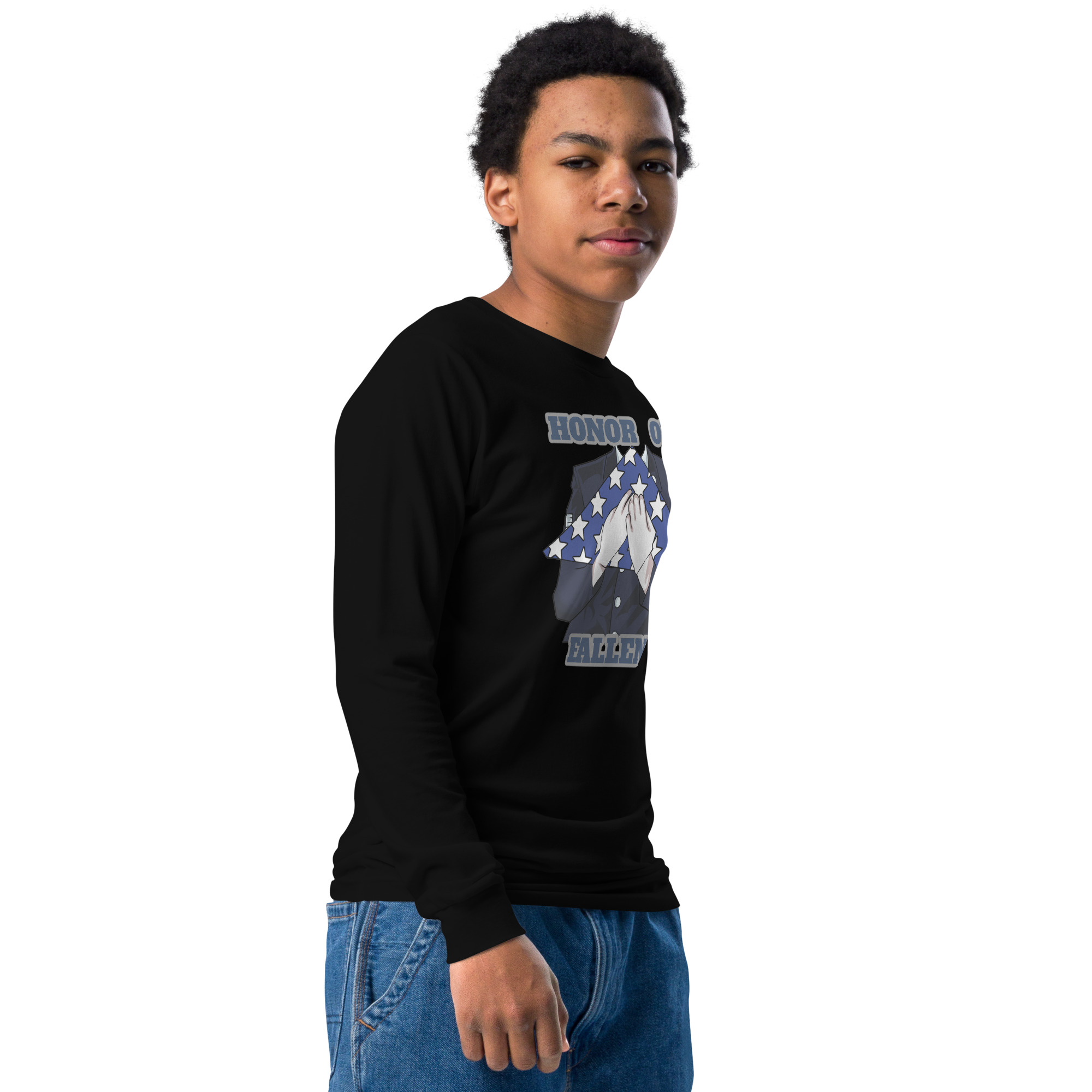HONOR OUR FALLEN TOO SIKS Youth Long Sleeve Tee - Image 2