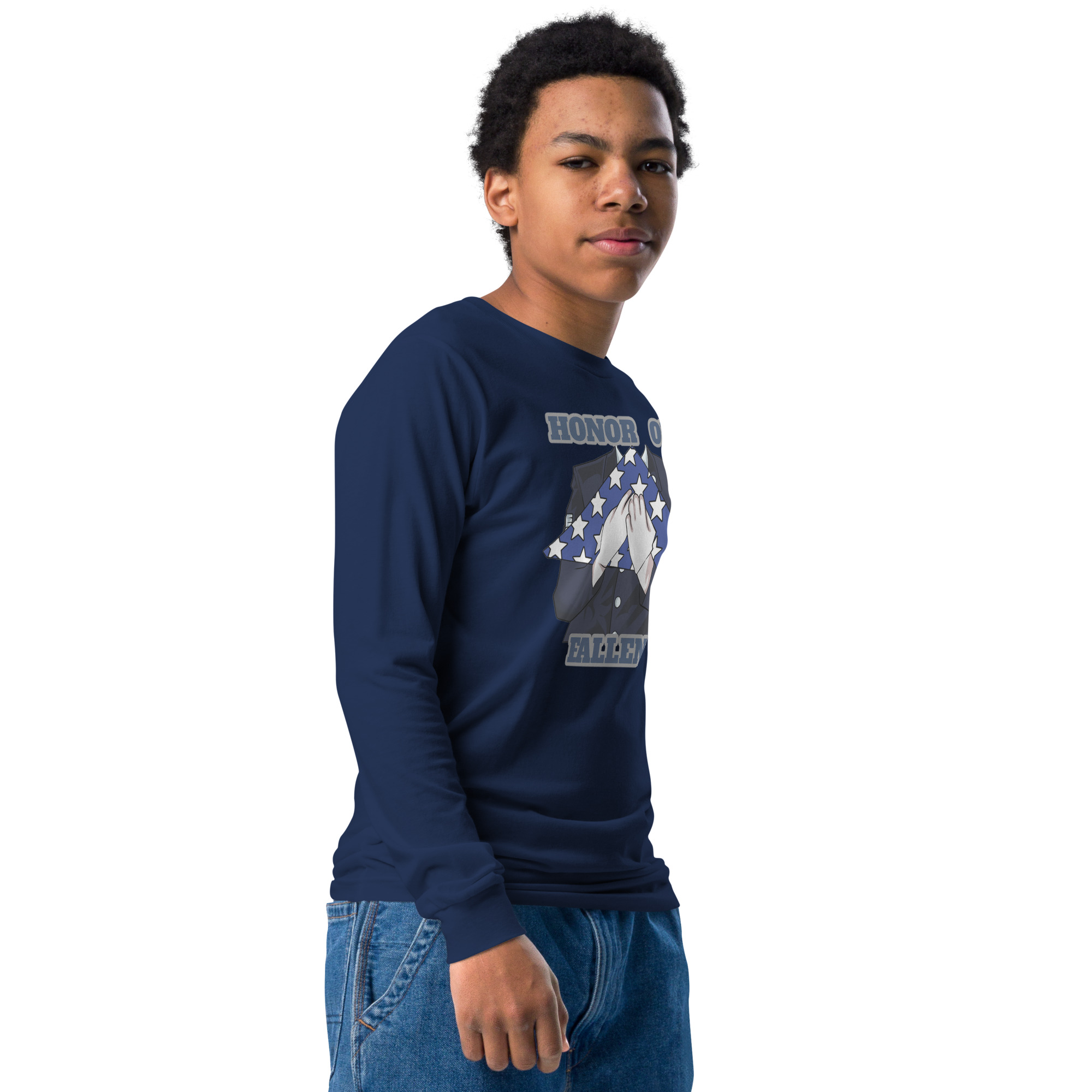 HONOR OUR FALLEN TOO SIKS Youth Long Sleeve Tee - Image 5