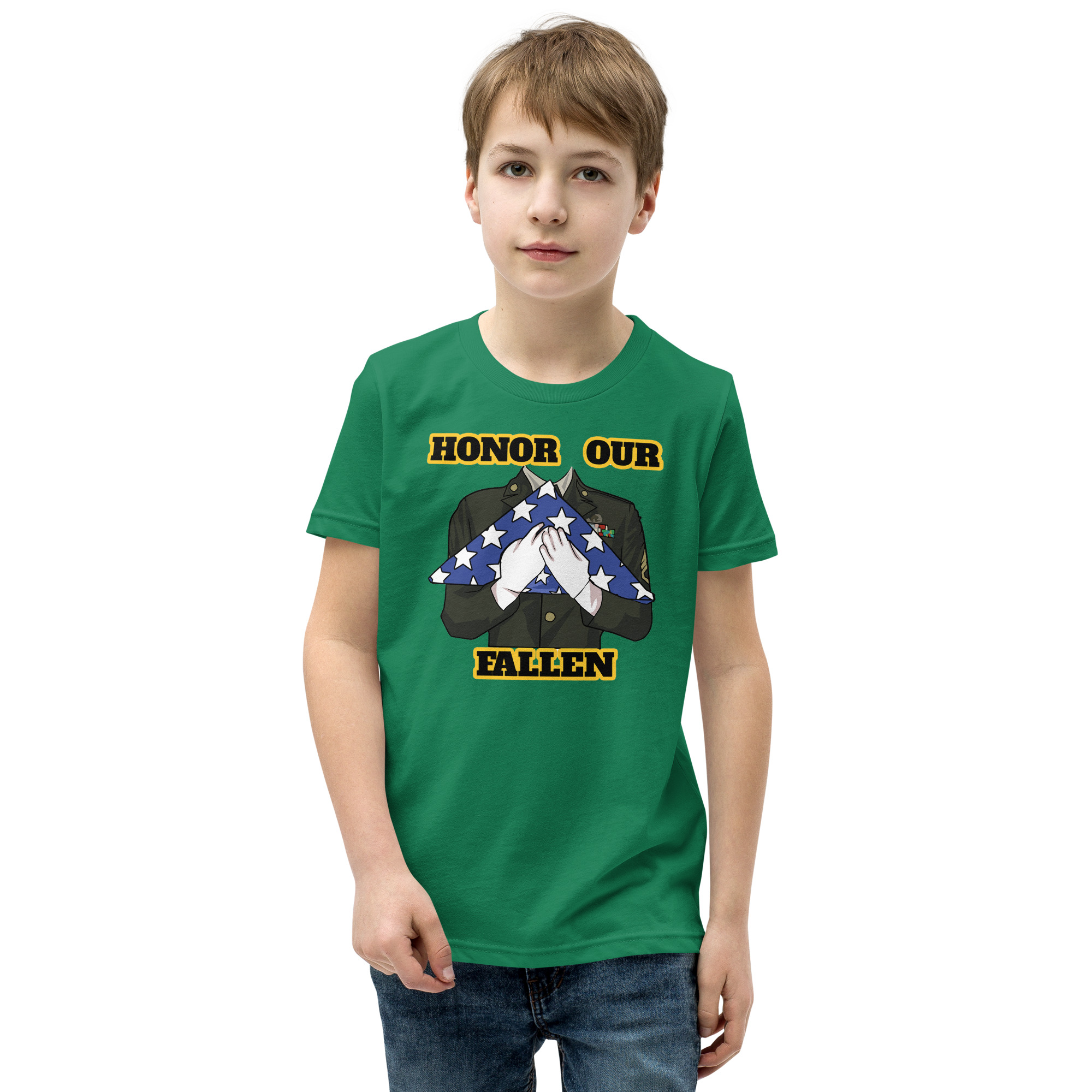 HONOR OUR FALLEN TOO SIKS Youth Short Sleeve T-Shirt - Image 29