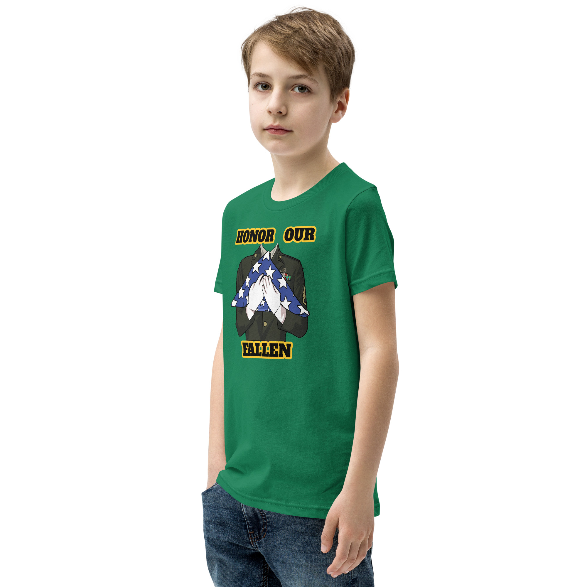 HONOR OUR FALLEN TOO SIKS Youth Short Sleeve T-Shirt - Image 31