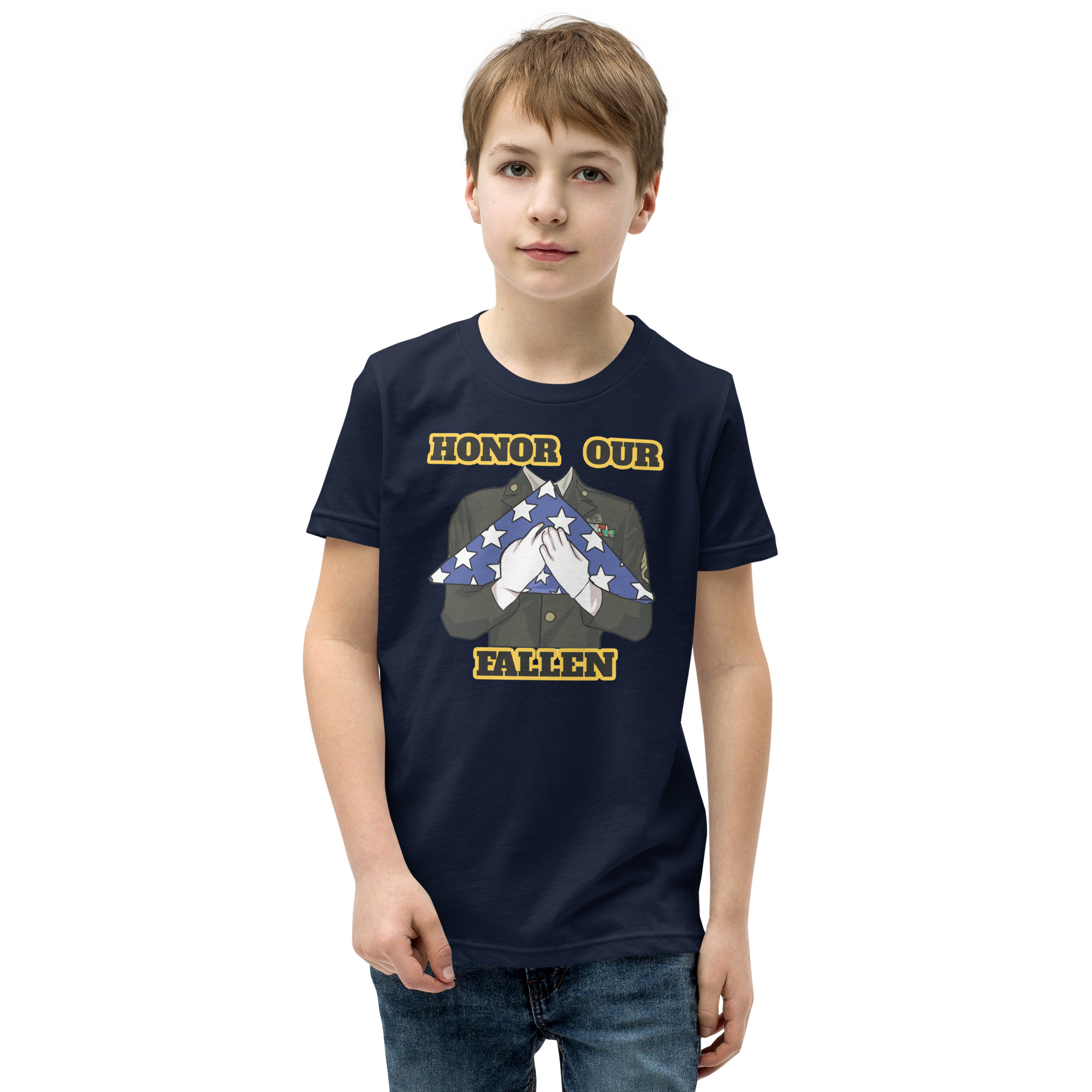 HONOR OUR FALLEN TOO SIKS Youth Short Sleeve T-Shirt - Image 5