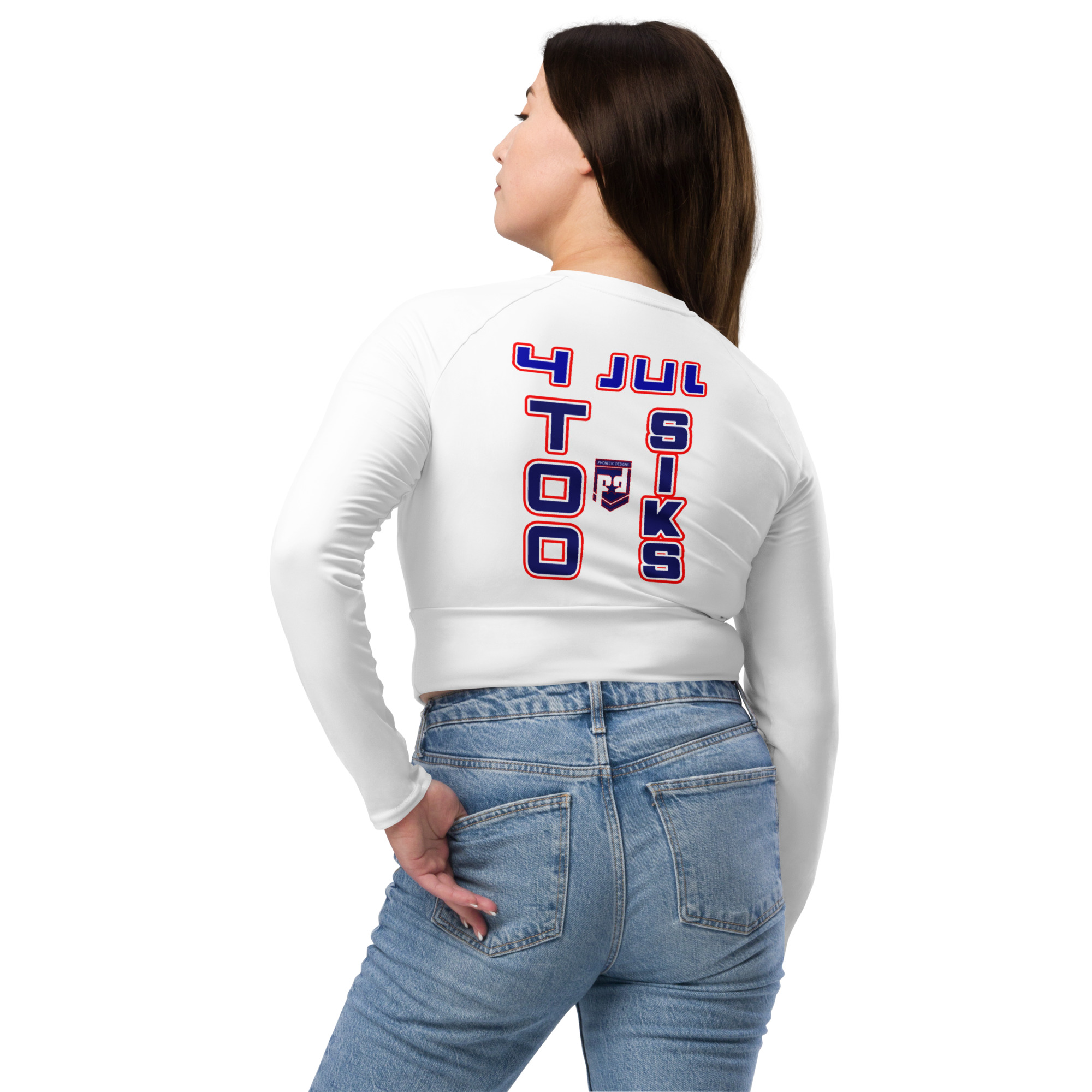4 JUL TOO SIKS Recycled Long-Sleeve Crop Top - Image 2