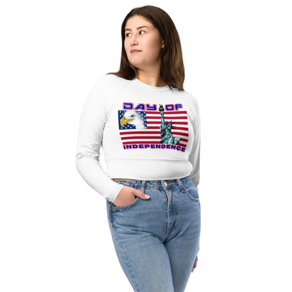 4 JUL TOO SIKS Recycled Long-Sleeve Crop Top