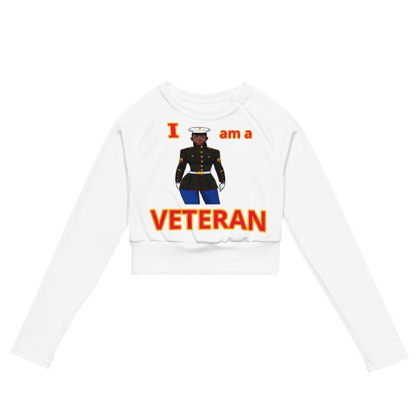 I AM A VETERAN TOO SIKS Recycled Long-Sleeve Crop Top
