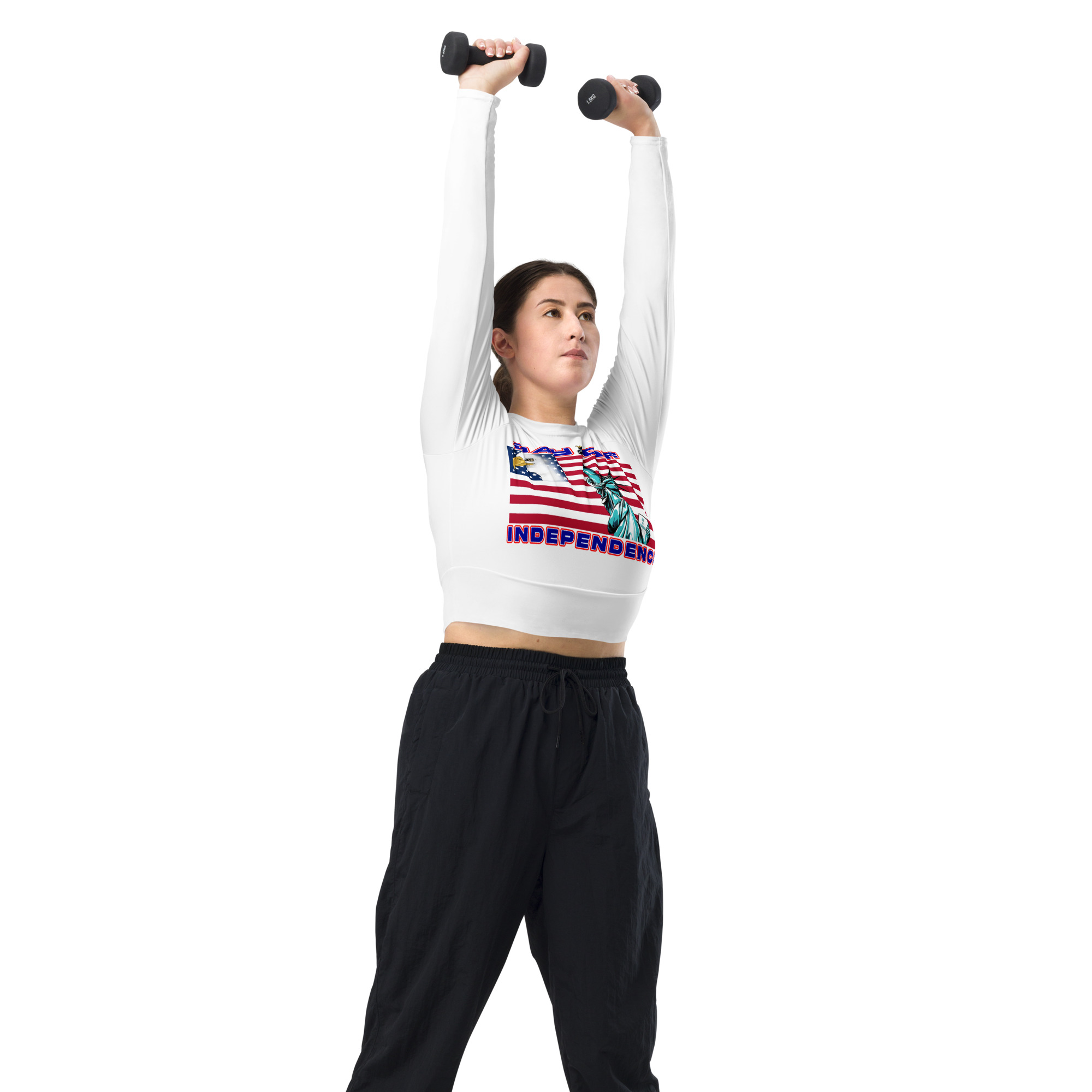 4 JUL TOO SIKS Recycled Long-Sleeve Crop Top - Image 3