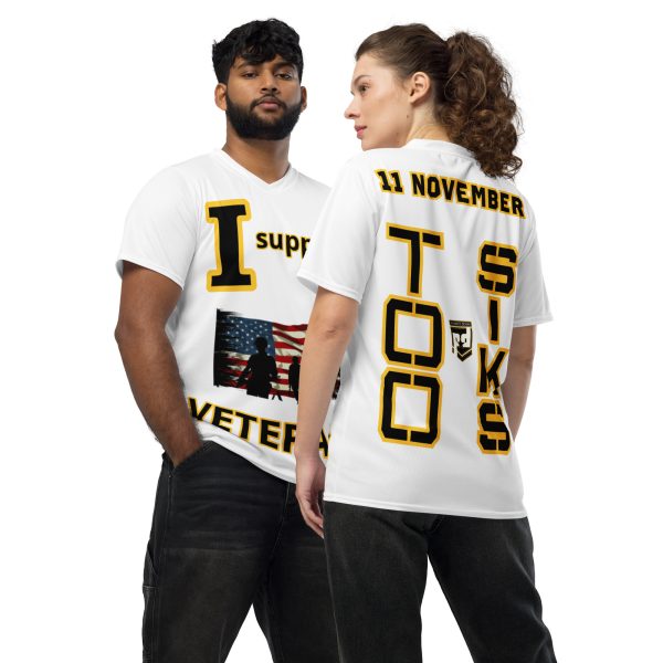 I SUPPORT VETERANS TOO FIFE Recycled Unisex Sports Jersey