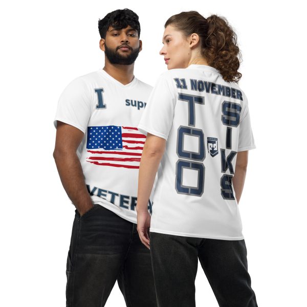 I SUPPORT VETERANS TOO FIFE Recycled Unisex Sports Jersey