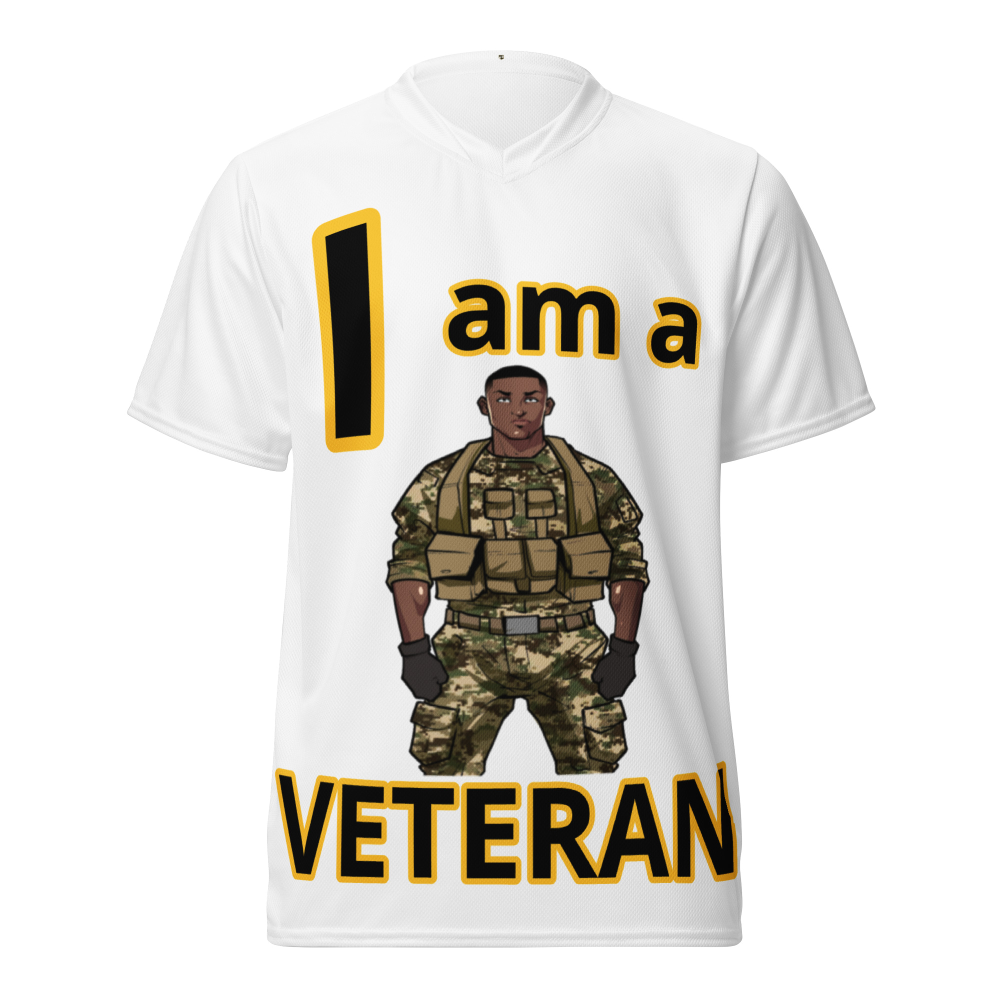 I AM A VETERAN TOO FIFE Recycled Unisex Sports Jersey