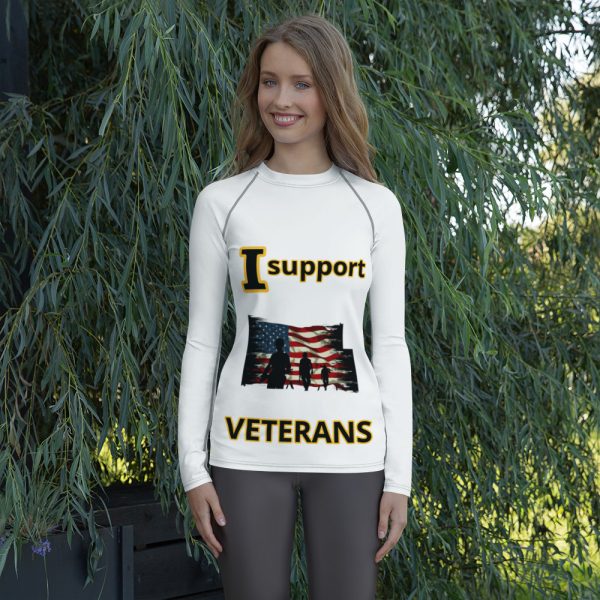 I SUPPORT VETERANS TOO SIKS Women's Rash Guard