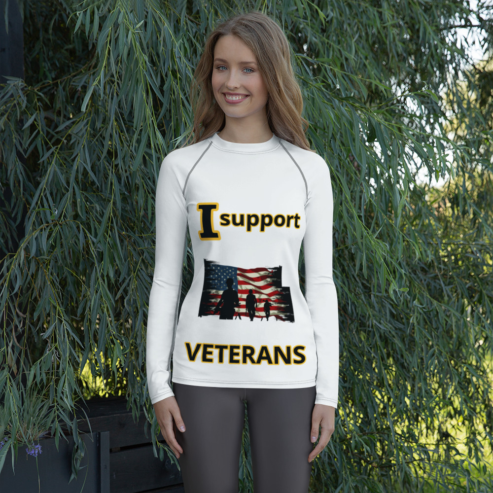 I SUPPORT VETERANS TOO SIKS Women's Rash Guard