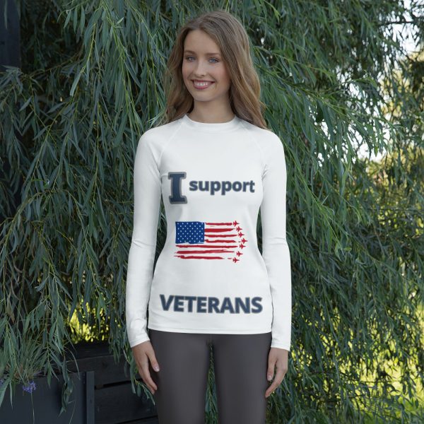 I SUPPORT VETERANS TOO SIKS Women's Rash Guard