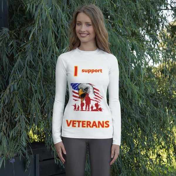 I SUPPORT VETERANS TOO SIKS Women's Rash Guard