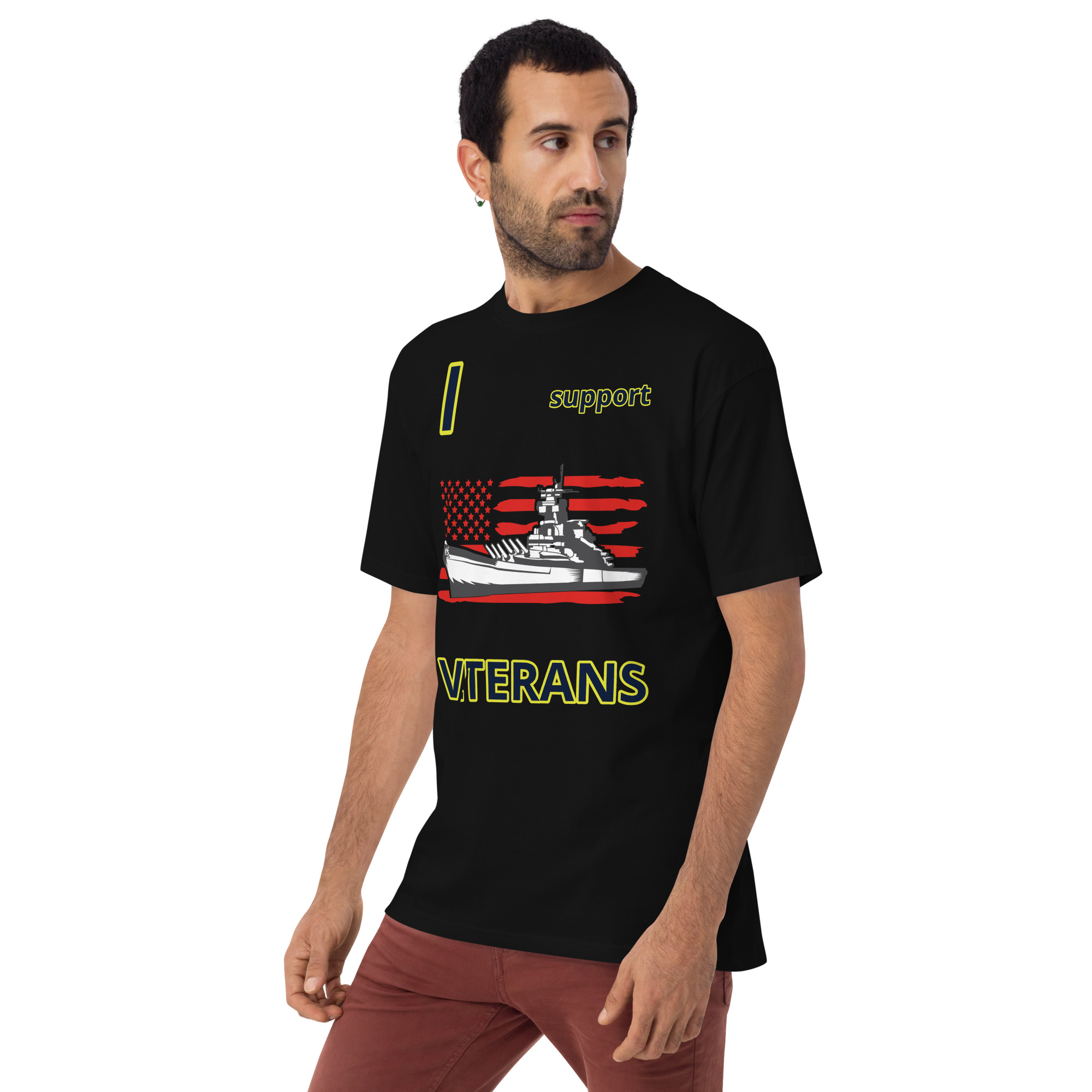 I SUPPORT VETERANS TOO SIKS Tee - Image 2