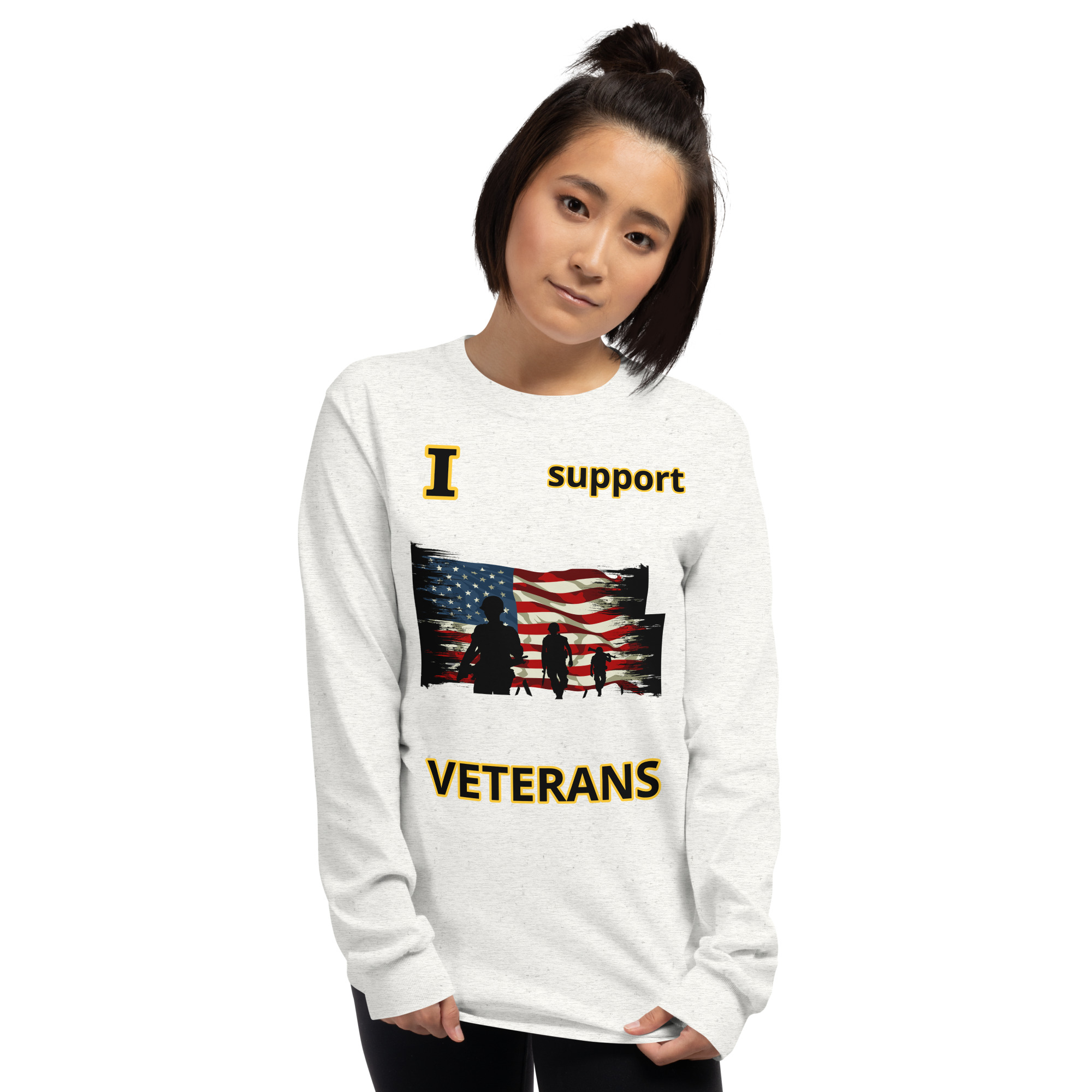 I support VETERANS TOO SIKS Long Sleeve Shirt - Image 78