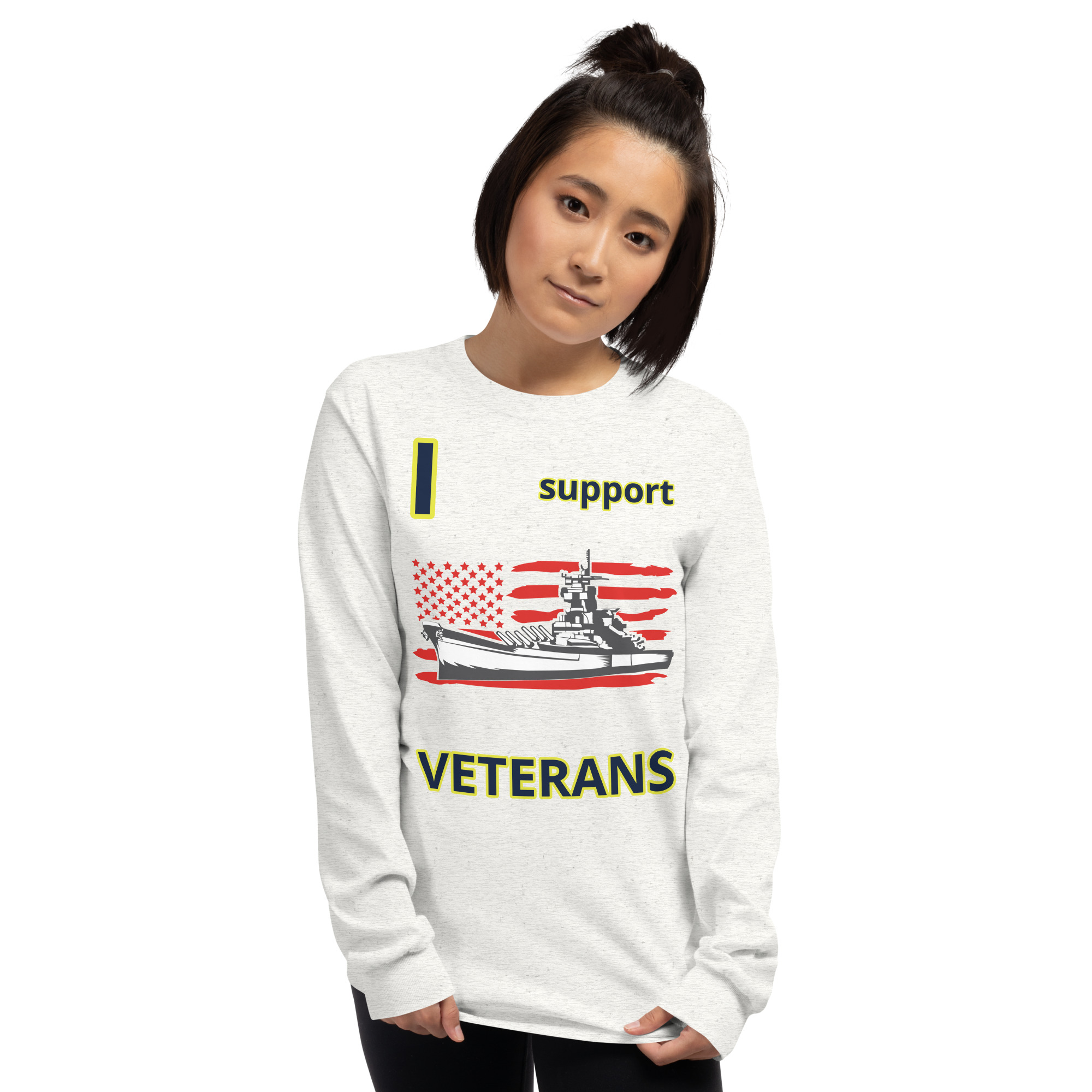 I SUPPORT VETERANS TOO SIKS Long Sleeve Shirt - Image 78