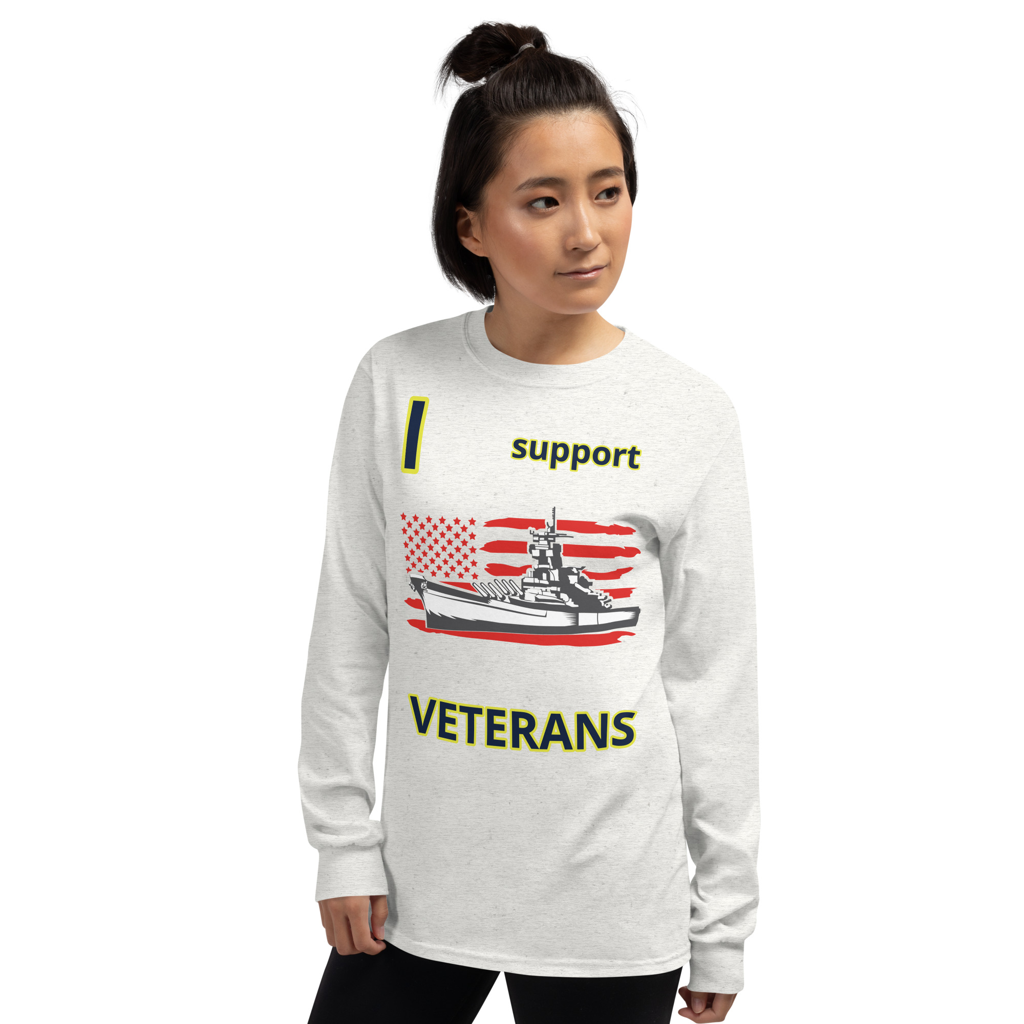I SUPPORT VETERANS TOO SIKS Long Sleeve Shirt - Image 76