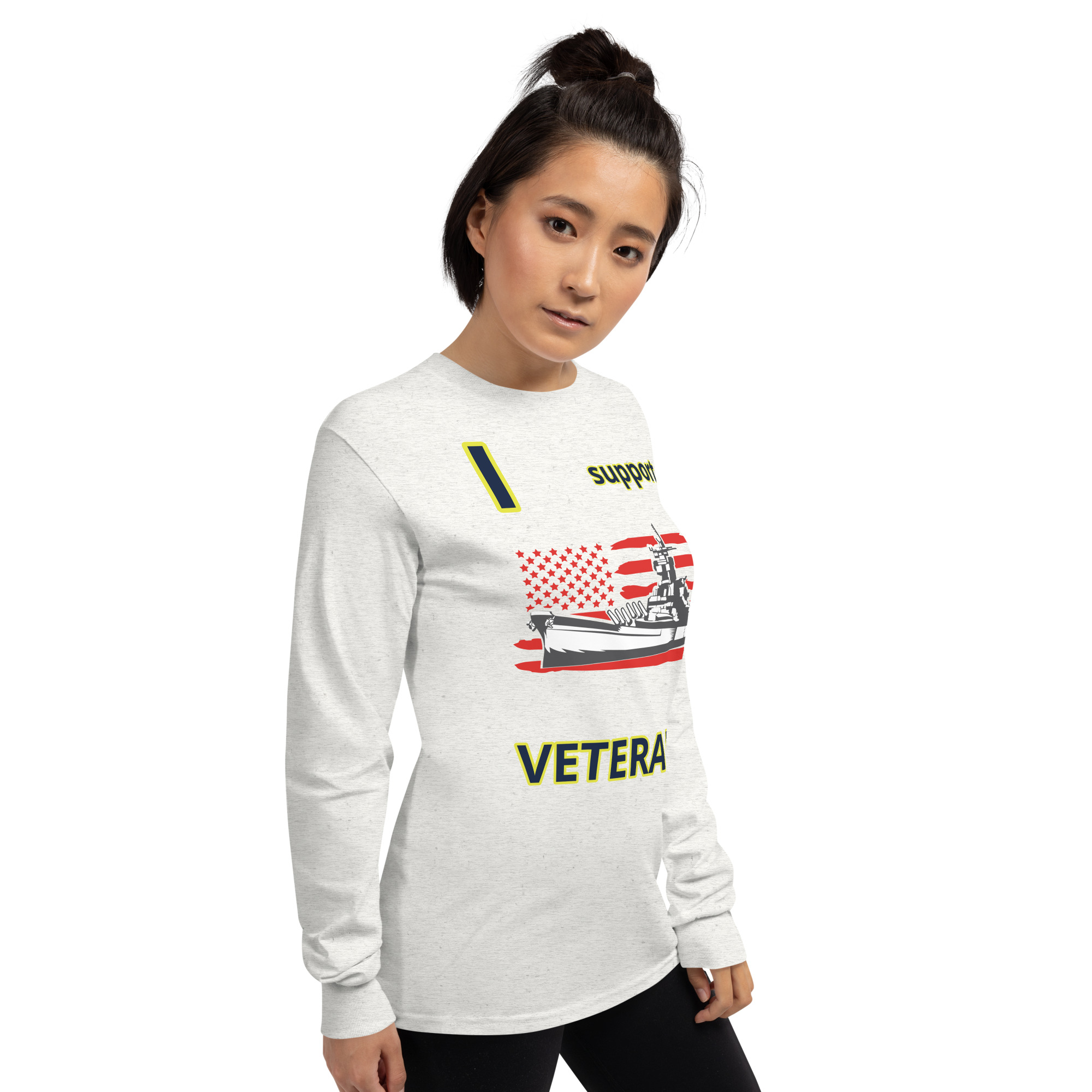 I SUPPORT VETERANS TOO SIKS Long Sleeve Shirt - Image 74