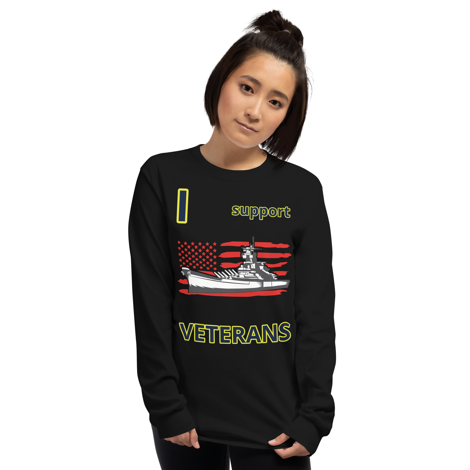 I SUPPORT VETERANS TOO SIKS Long Sleeve Shirt - Image 6