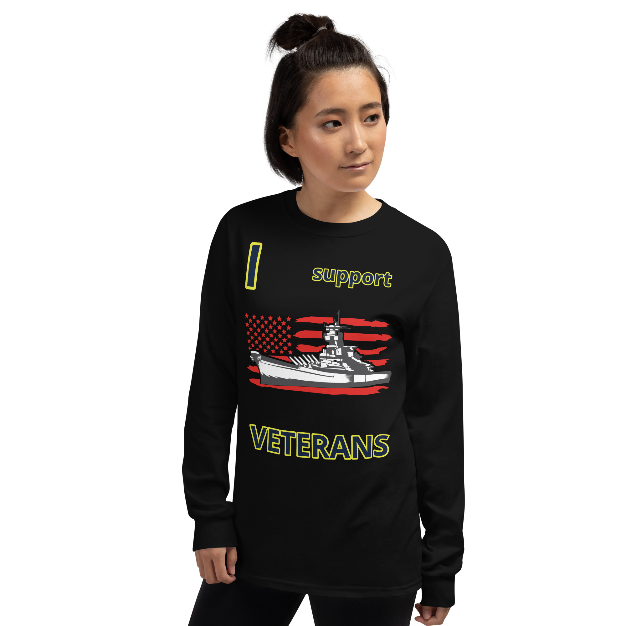 I SUPPORT VETERANS TOO SIKS Long Sleeve Shirt - Image 4