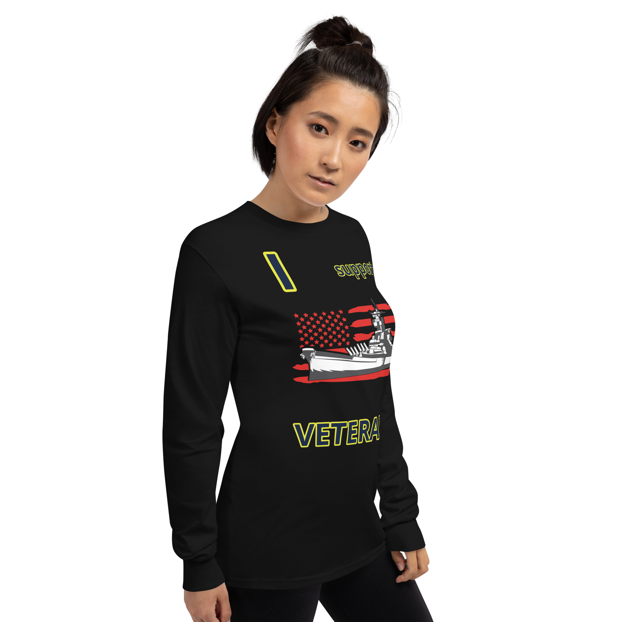 I SUPPORT VETERANS TOO SIKS Long Sleeve Shirt - Image 2