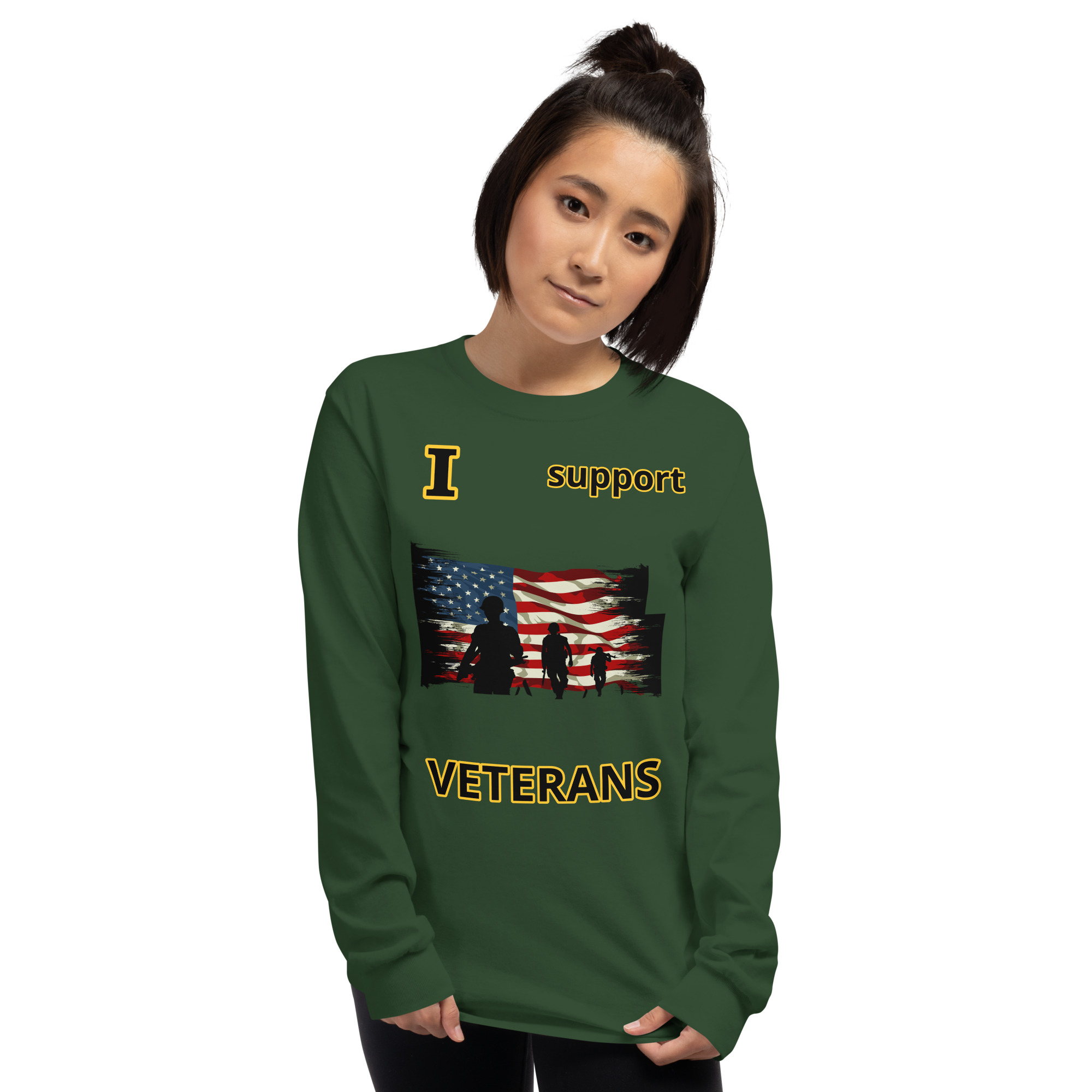 I support VETERANS TOO SIKS Long Sleeve Shirt - Image 24