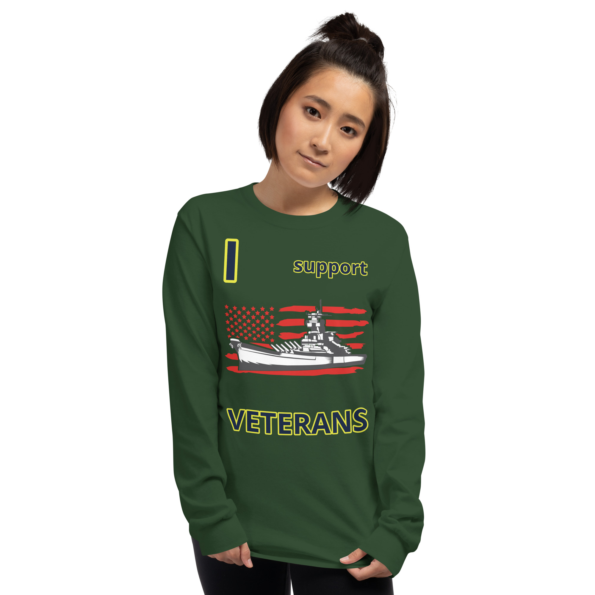 I SUPPORT VETERANS TOO SIKS Long Sleeve Shirt - Image 24