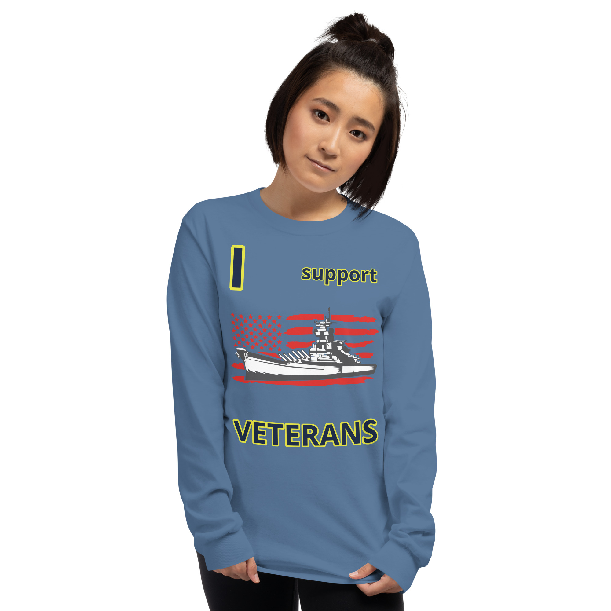 I SUPPORT VETERANS TOO SIKS Long Sleeve Shirt - Image 48