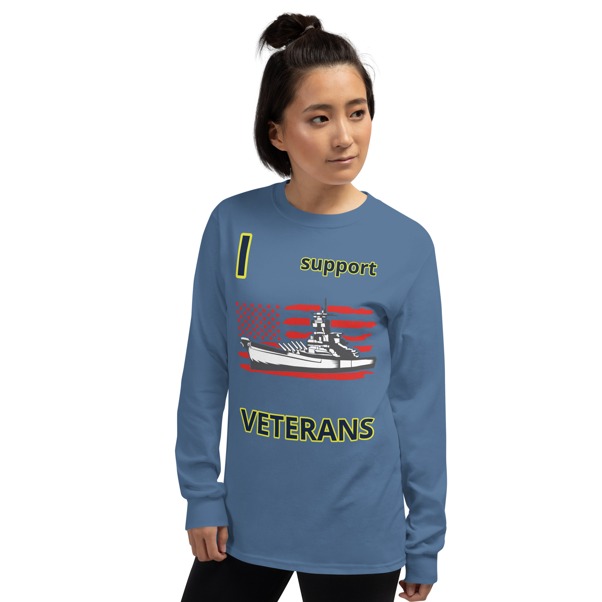 I SUPPORT VETERANS TOO SIKS Long Sleeve Shirt - Image 46